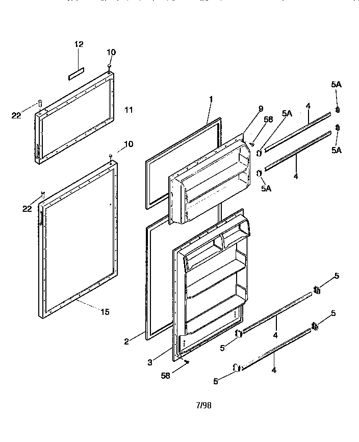 Kenmore 2539366006 door diagram