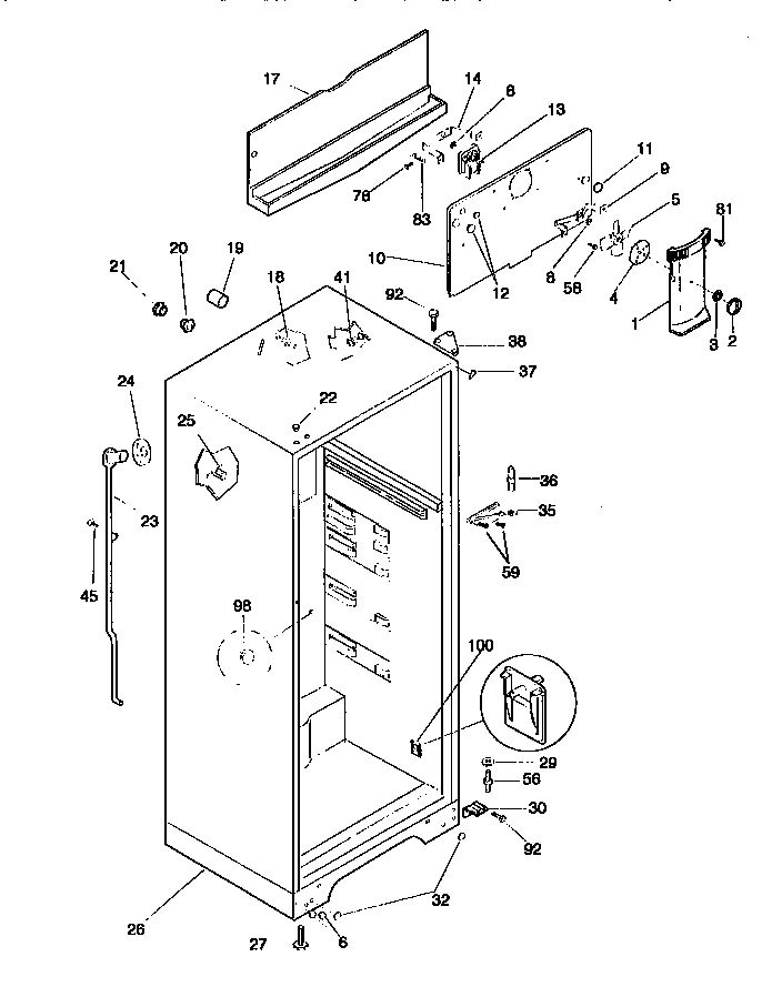 Kenmore 2539366006 cabinet diagram