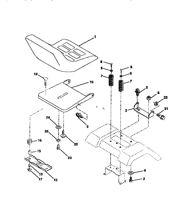 Craftsman 917258514 seat assembly diagram
