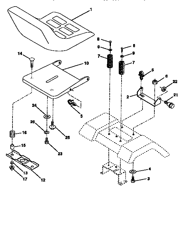 Craftsman 917258513 seat assembly diagram