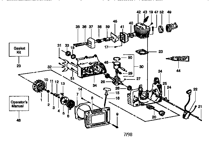 Craftsman 358351240 engine diagram