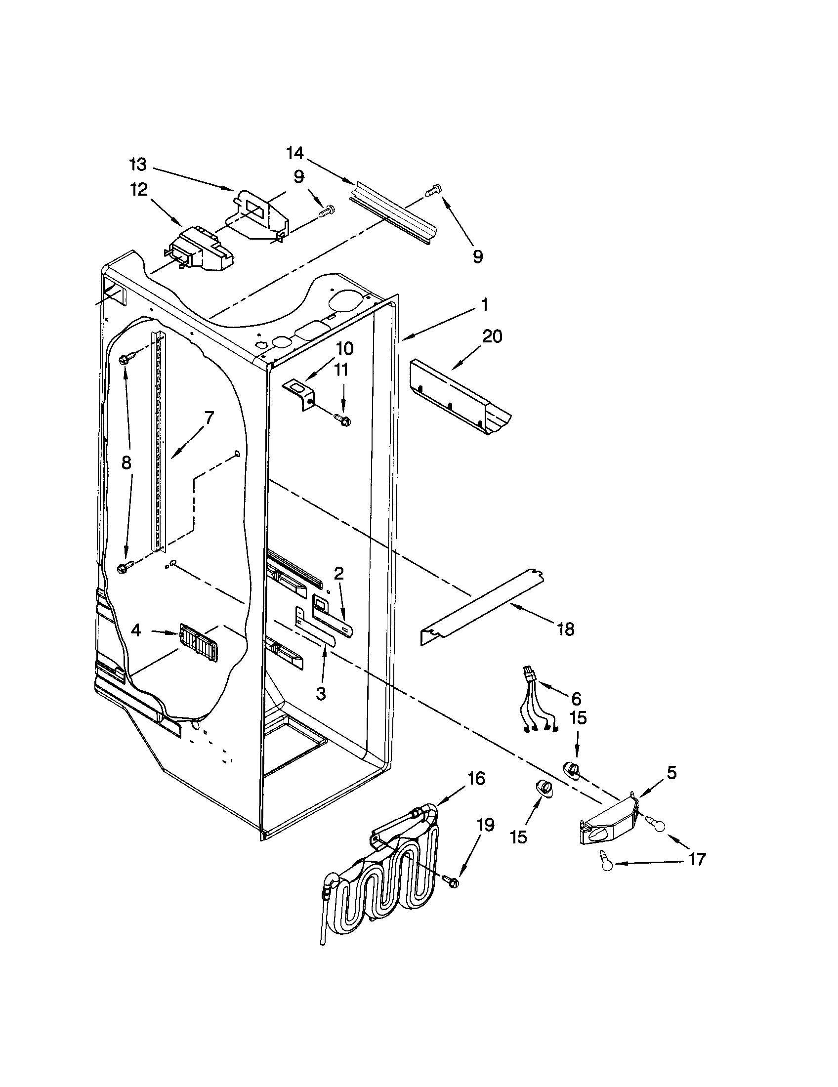 Kenmore 10658033801 refrigerator liner diagram