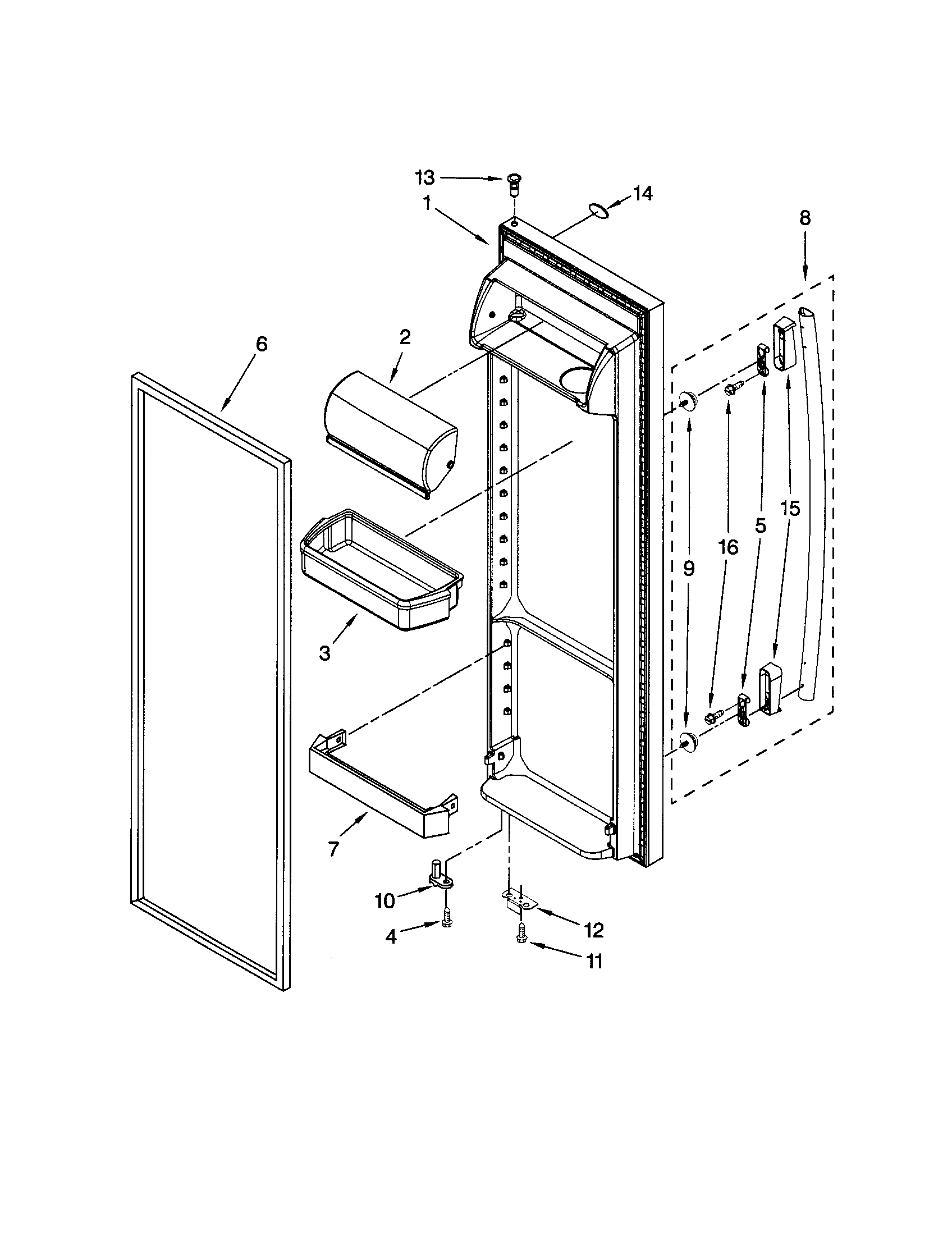 Kenmore 10658033801 refrigerator door diagram