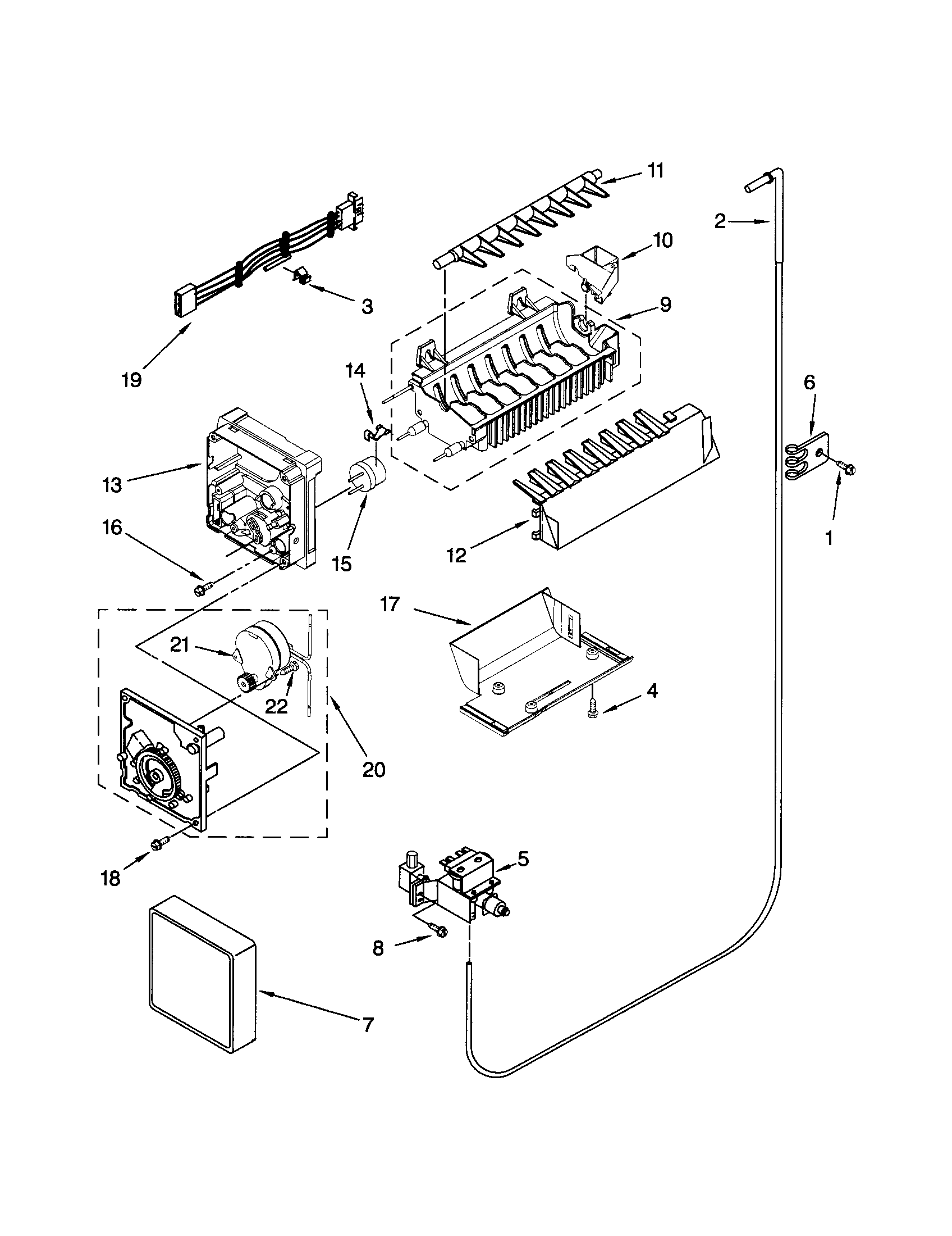Kenmore 10658033801 icemaker diagram