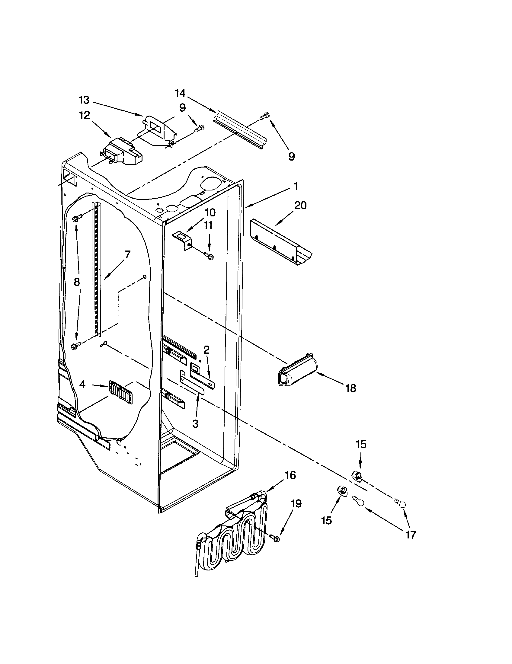 Kenmore 10658996801 refrigerator liner diagram