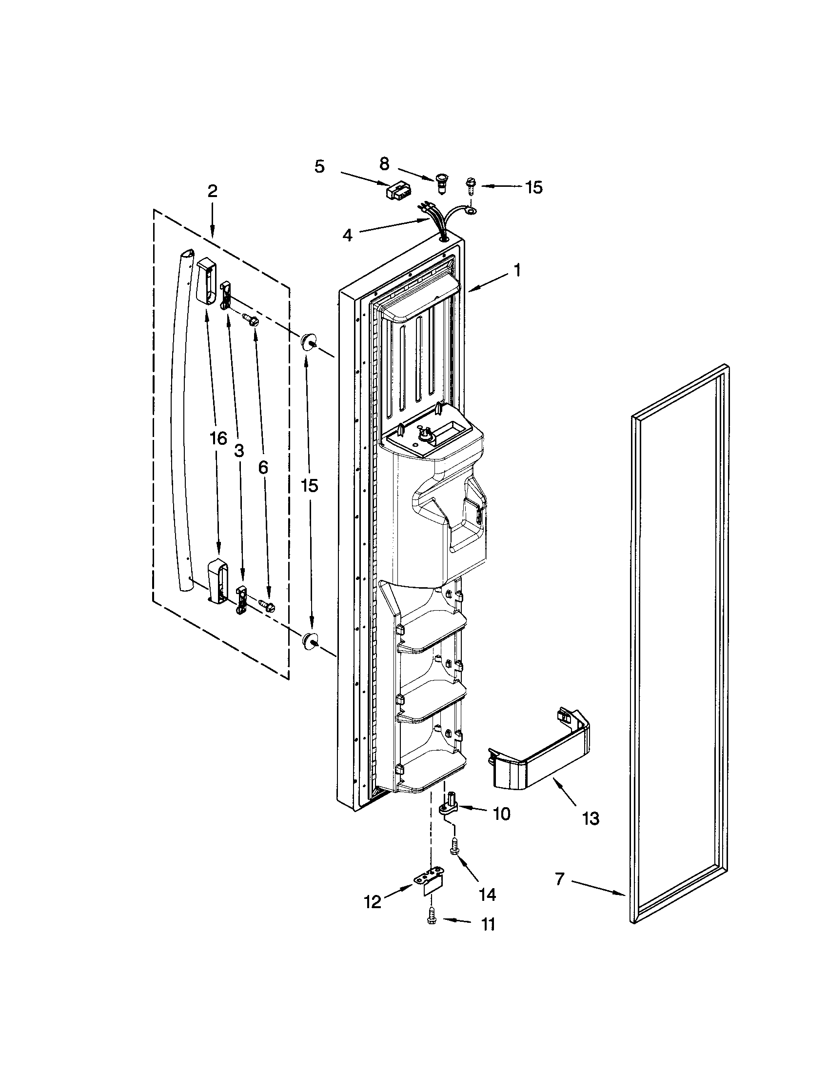 Kenmore 10658996801 freezer door diagram