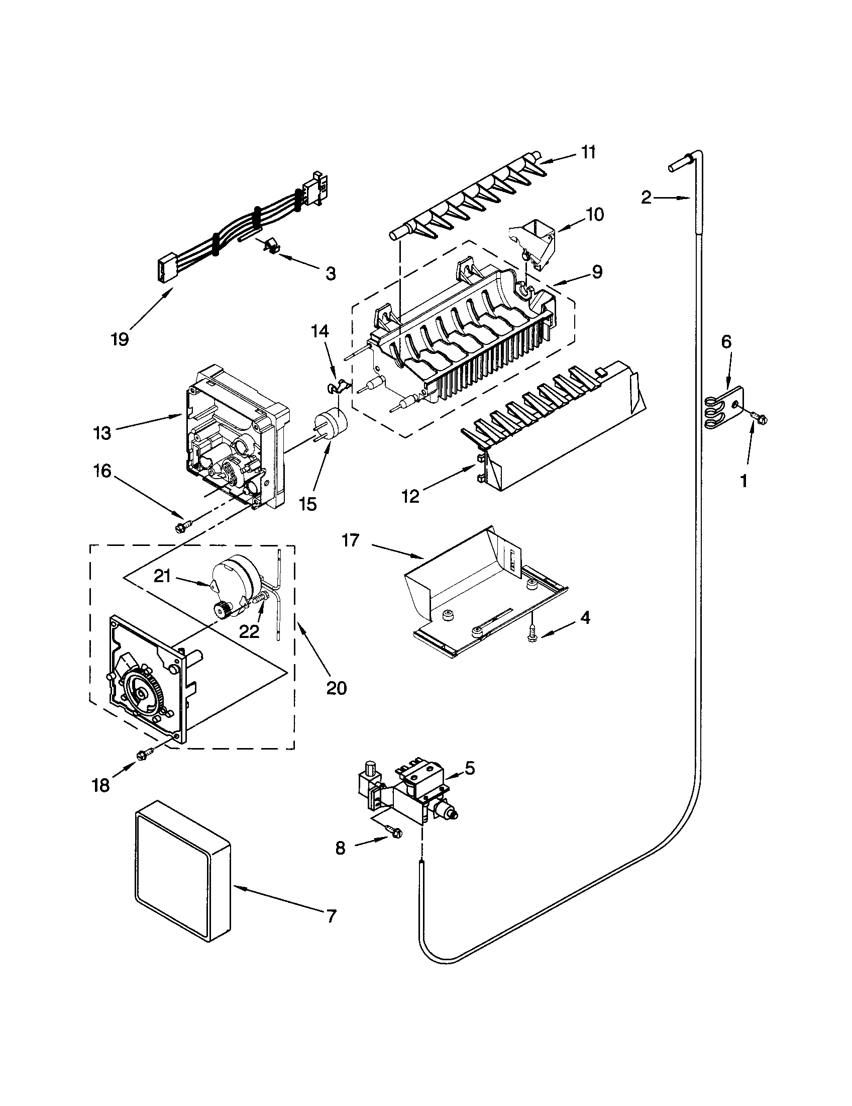 Kenmore 10658996801 icemaker diagram