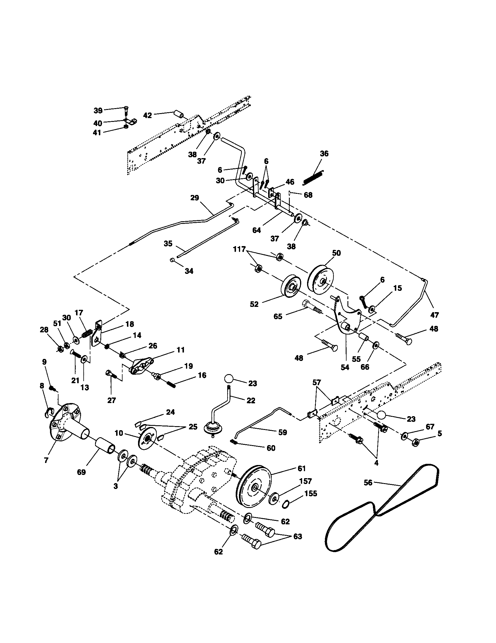 Husqvarna GT2254 ground drive diagram