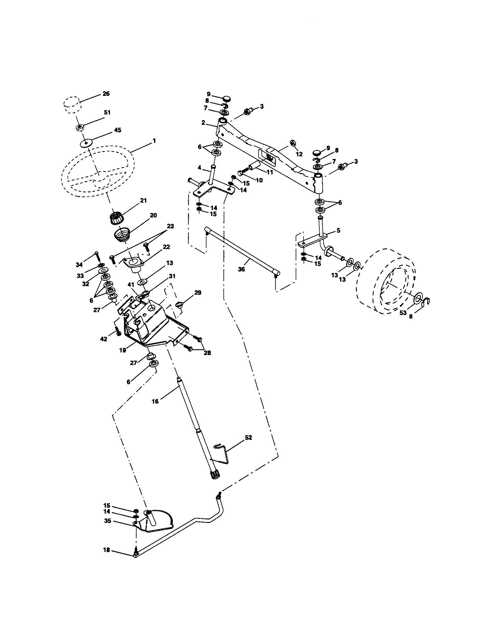 Husqvarna GT2254 steering diagram