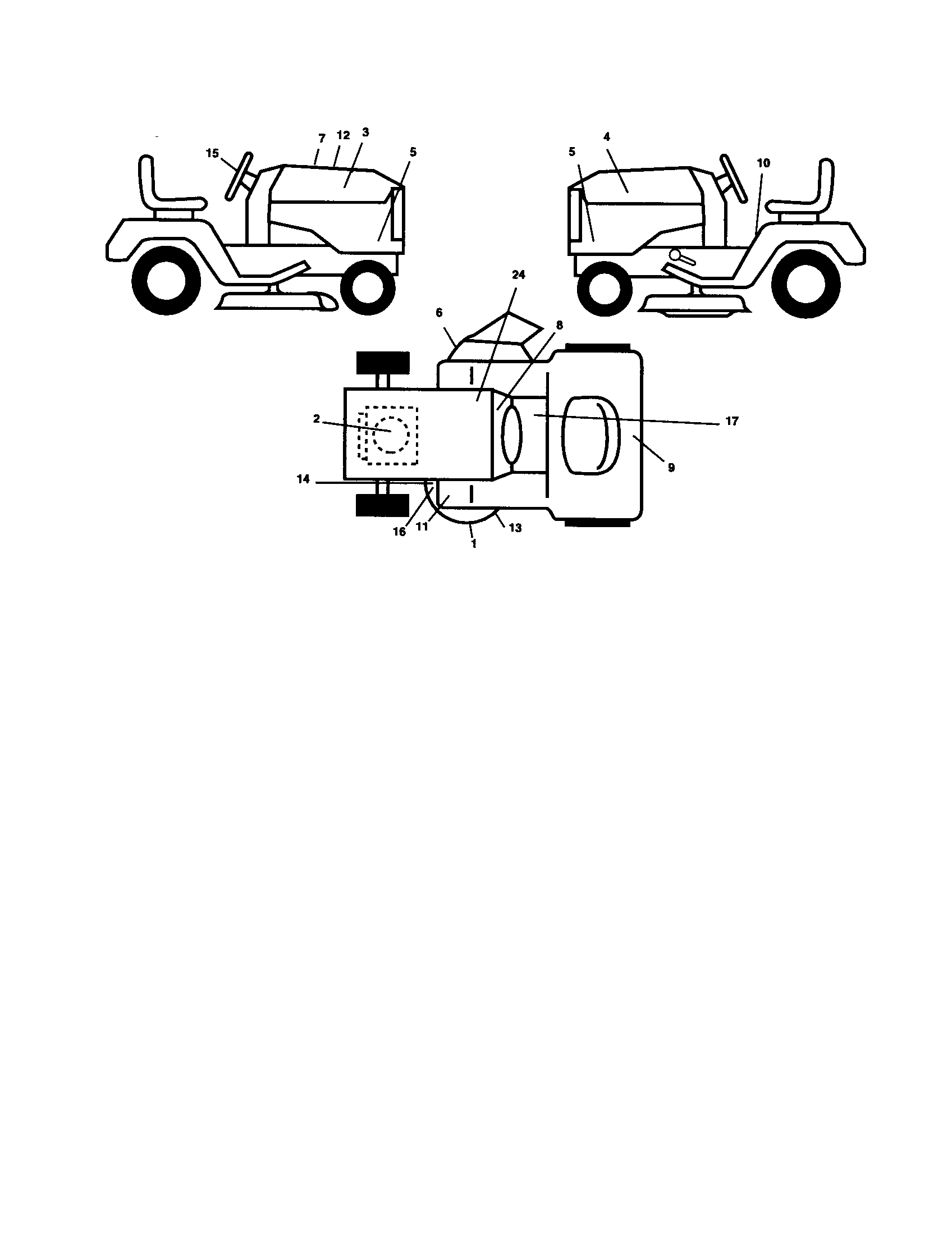 Husqvarna GT2254 decals diagram