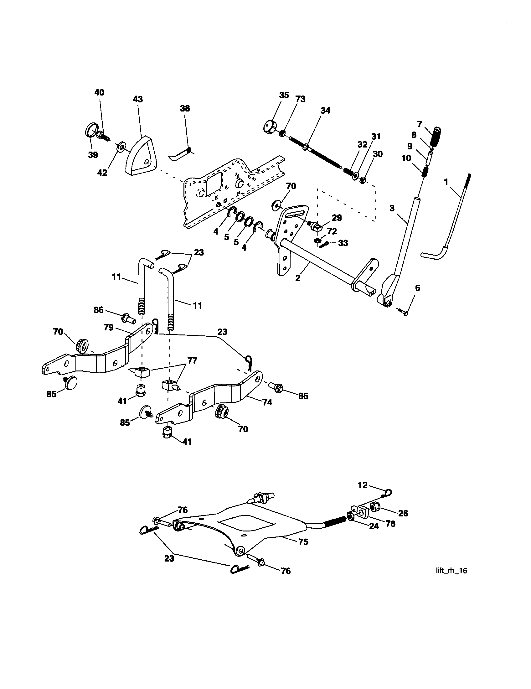 Husqvarna GT2254 lift diagram