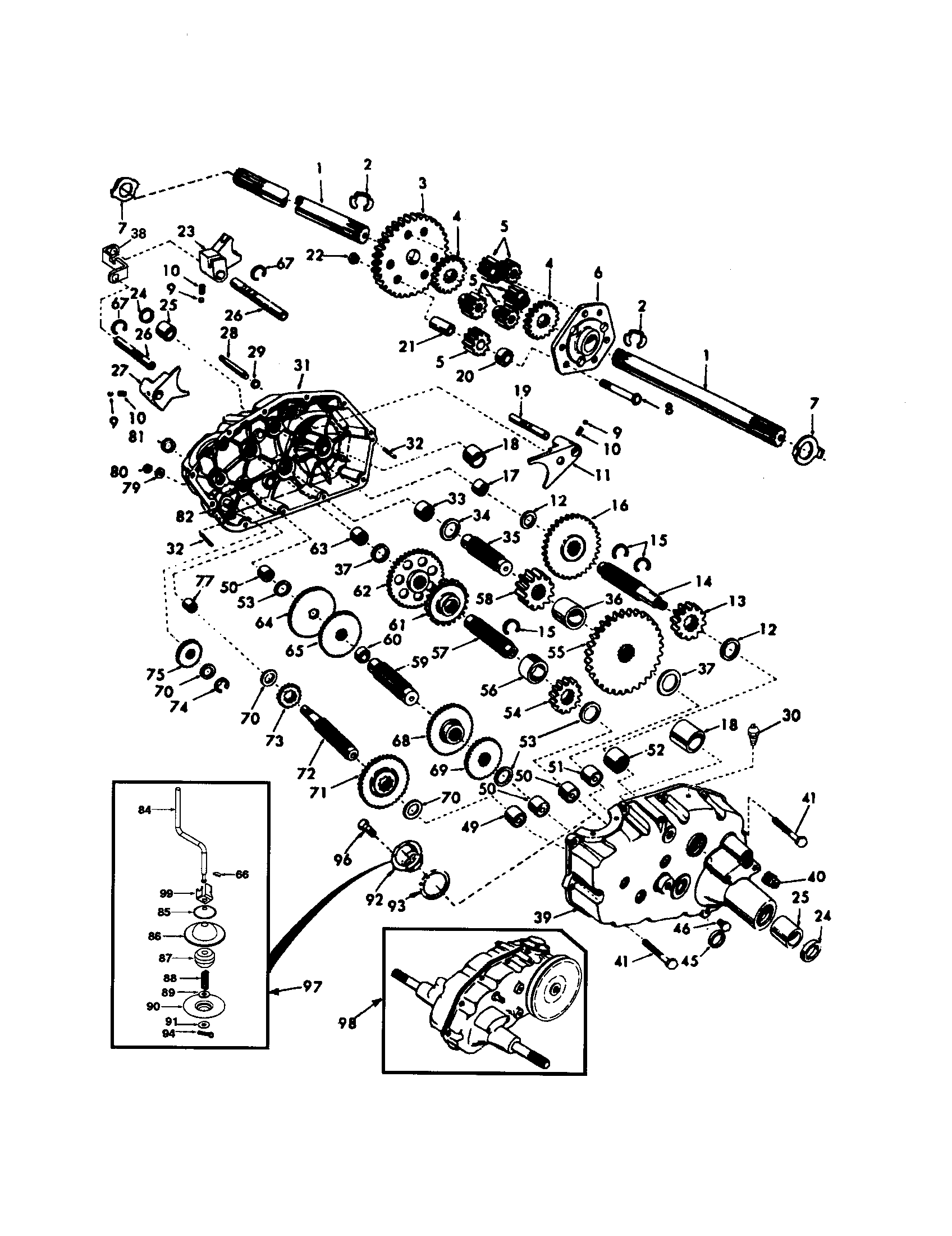 Husqvarna GT2254 gear drive transaxle diagram
