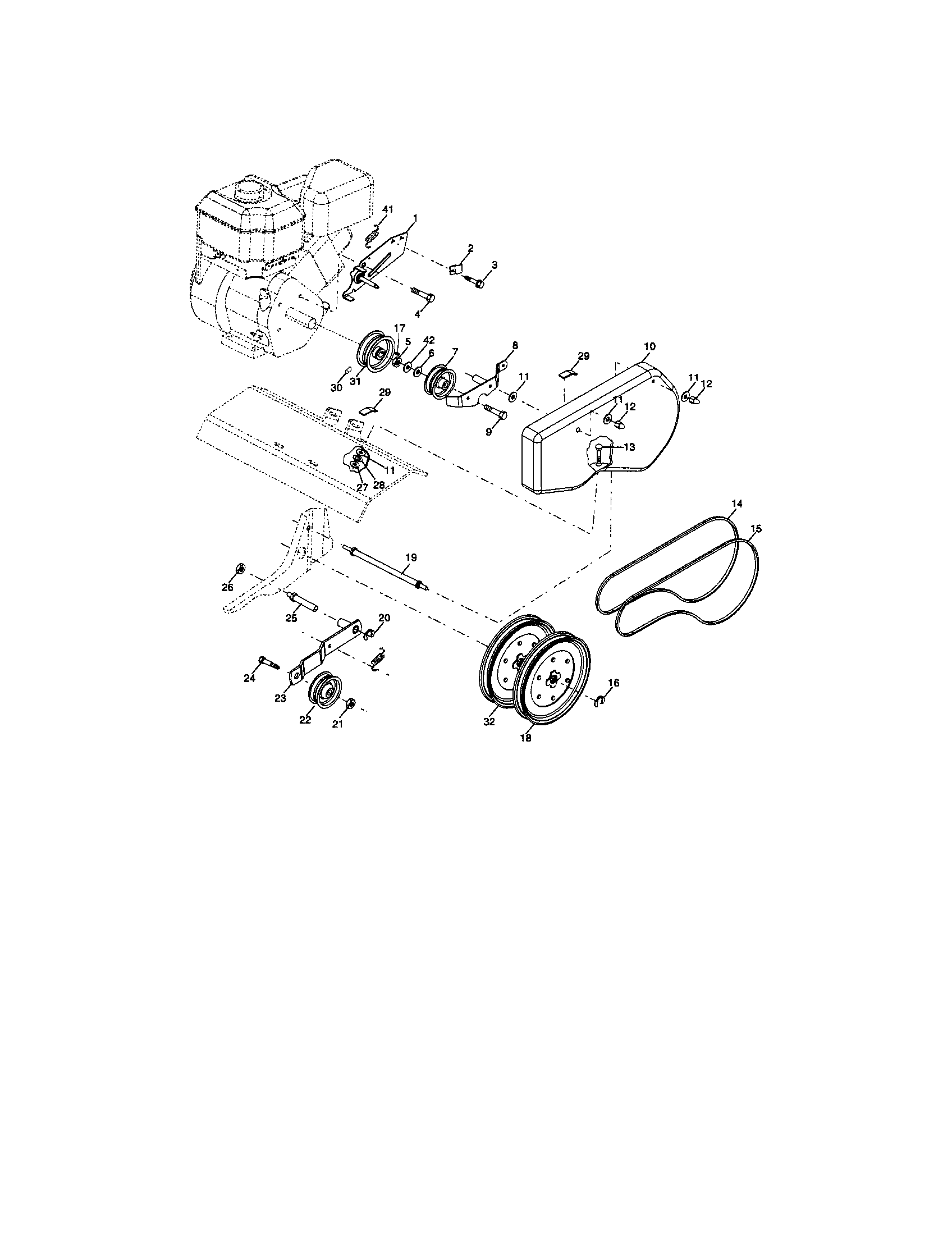 Husqvarna 917299390 belt guard/pulley assembly diagram