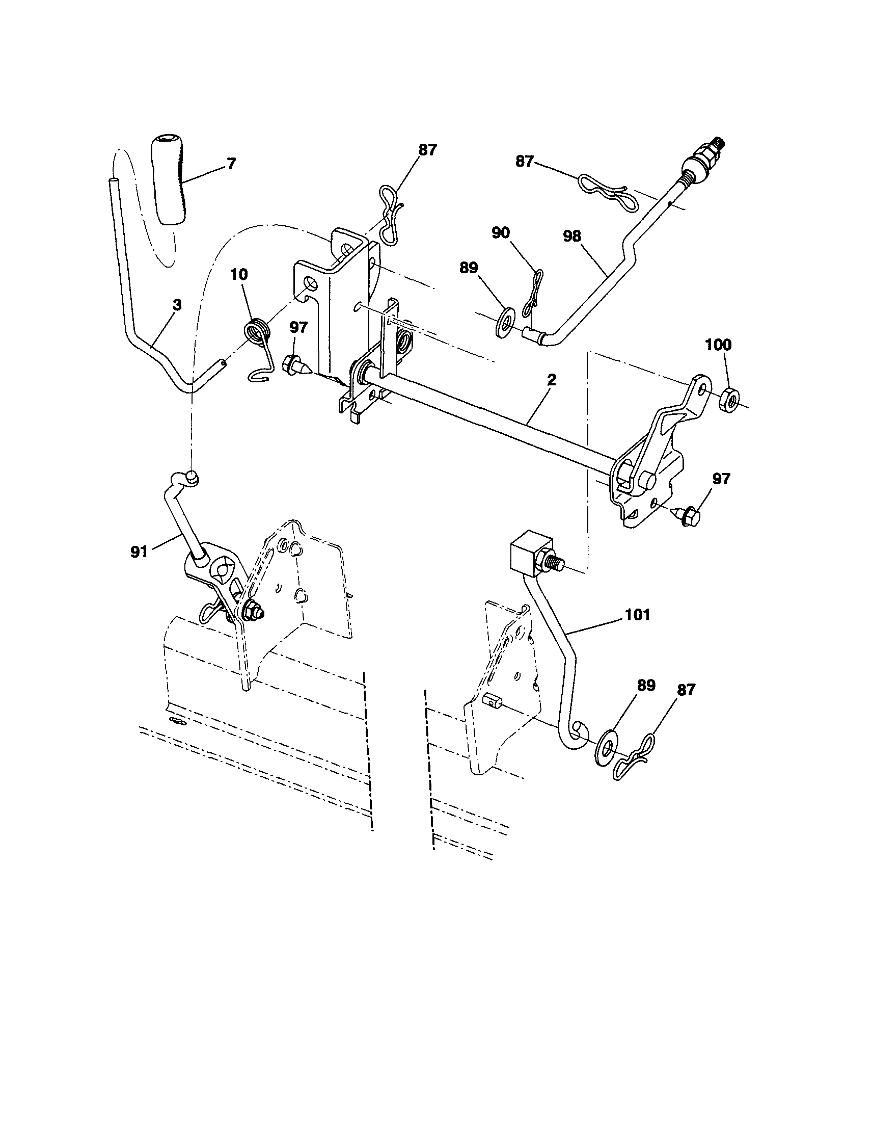 Husqvarna 917289600 mower lift diagram