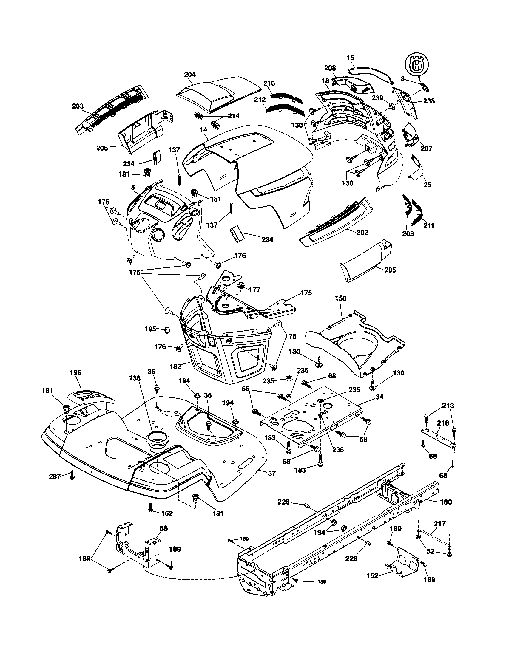 Husqvarna 917289620 chassis diagram