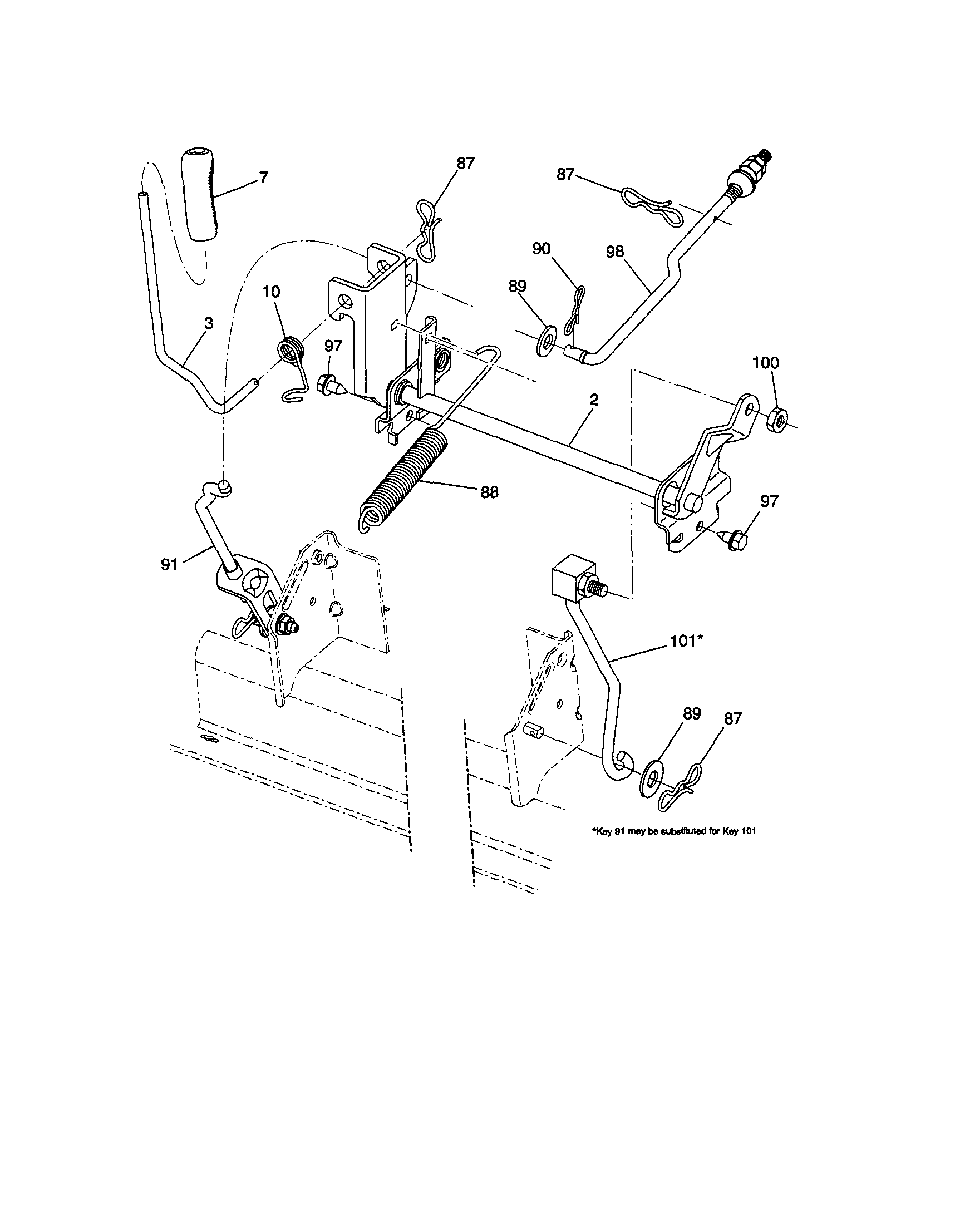 Husqvarna 917289620 mower lift diagram