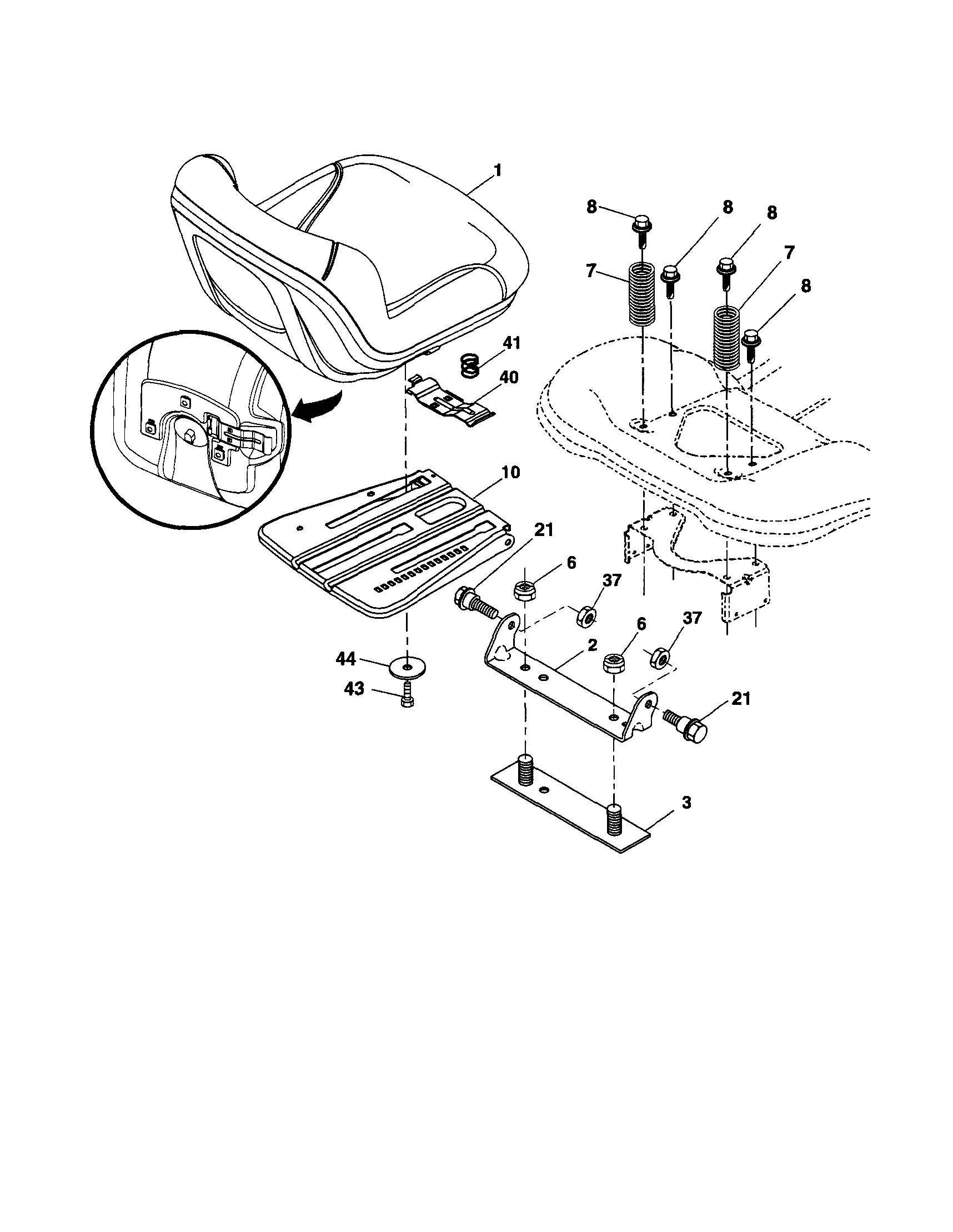 Husqvarna 917289620 seat assembly diagram