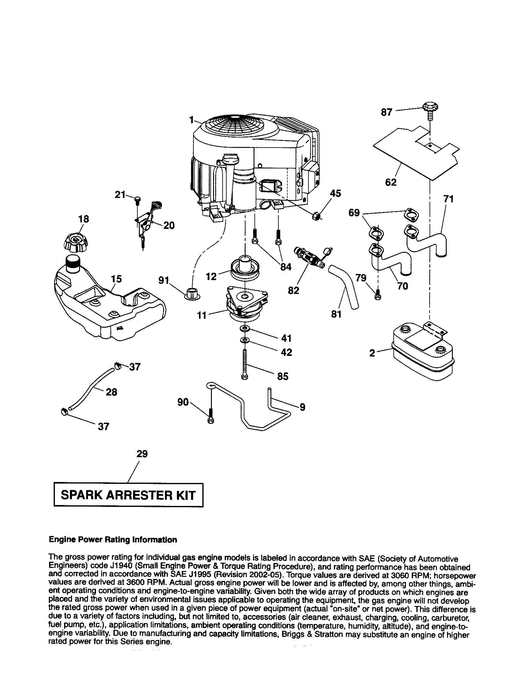Husqvarna 917289640 engine diagram