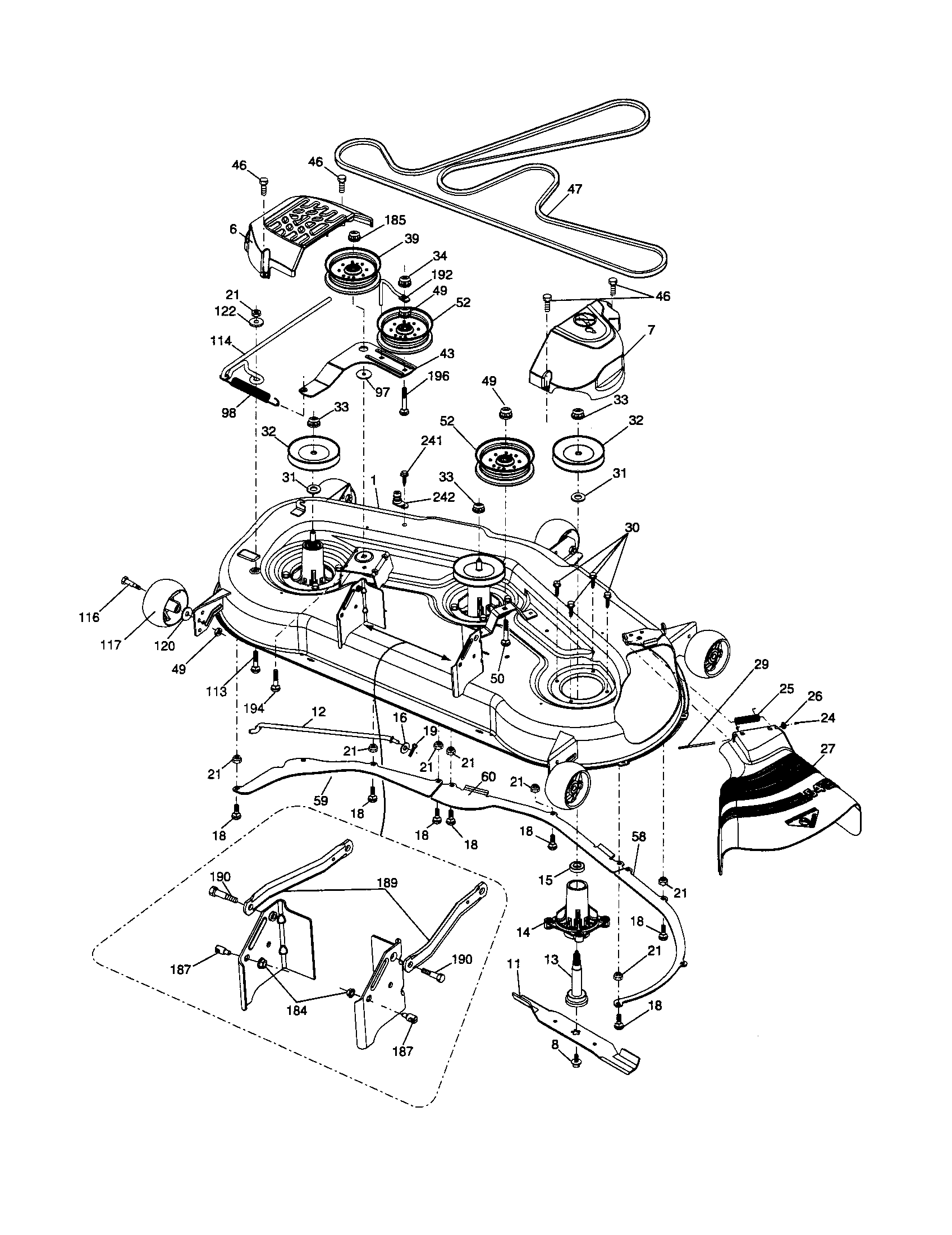 Husqvarna 917289640 mower deck diagram