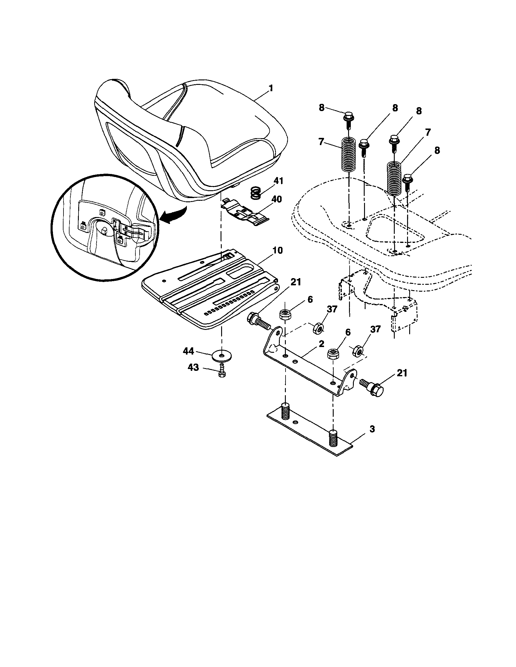 Husqvarna 917289640 seat assembly diagram