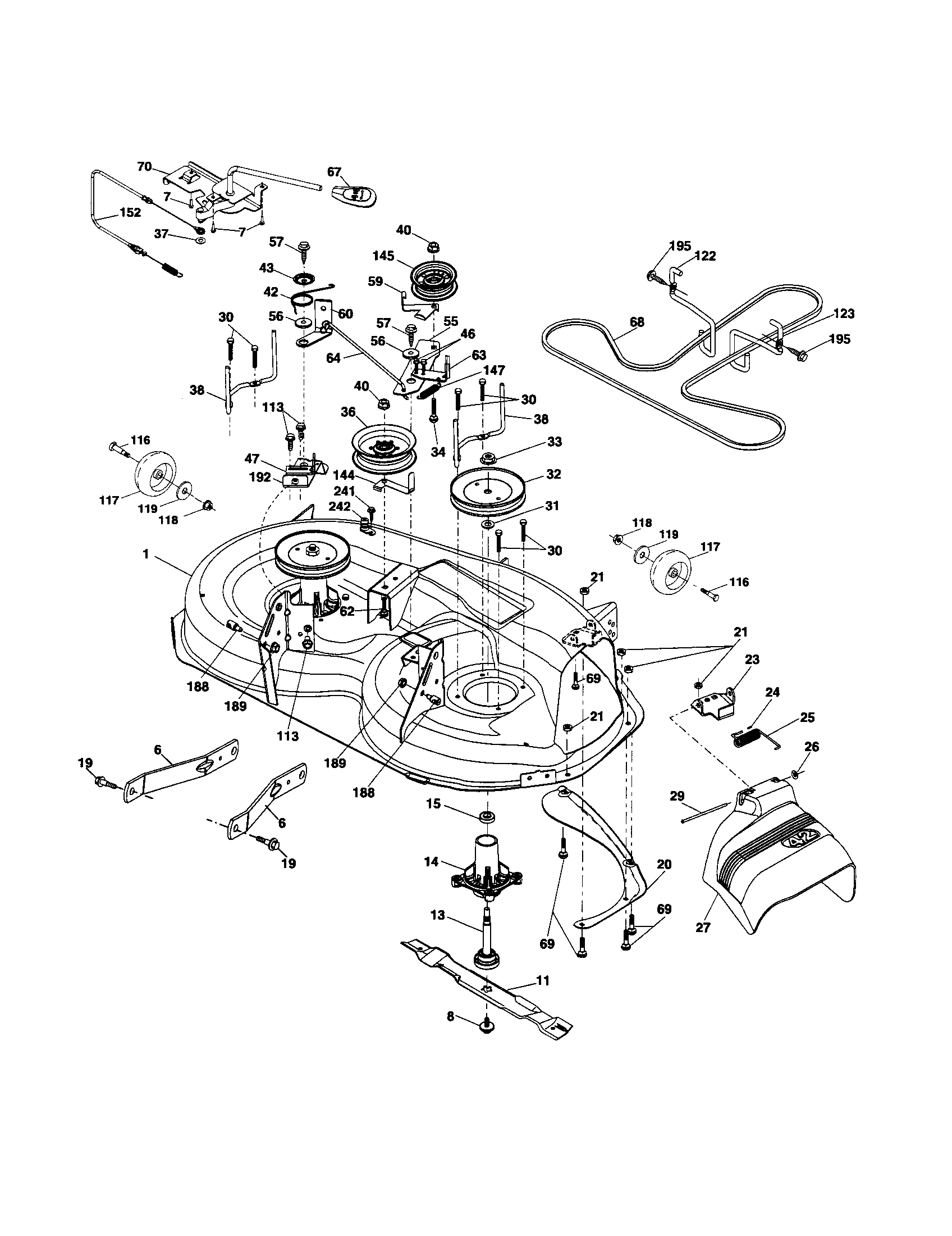 Husqvarna 917289610 mower deck diagram