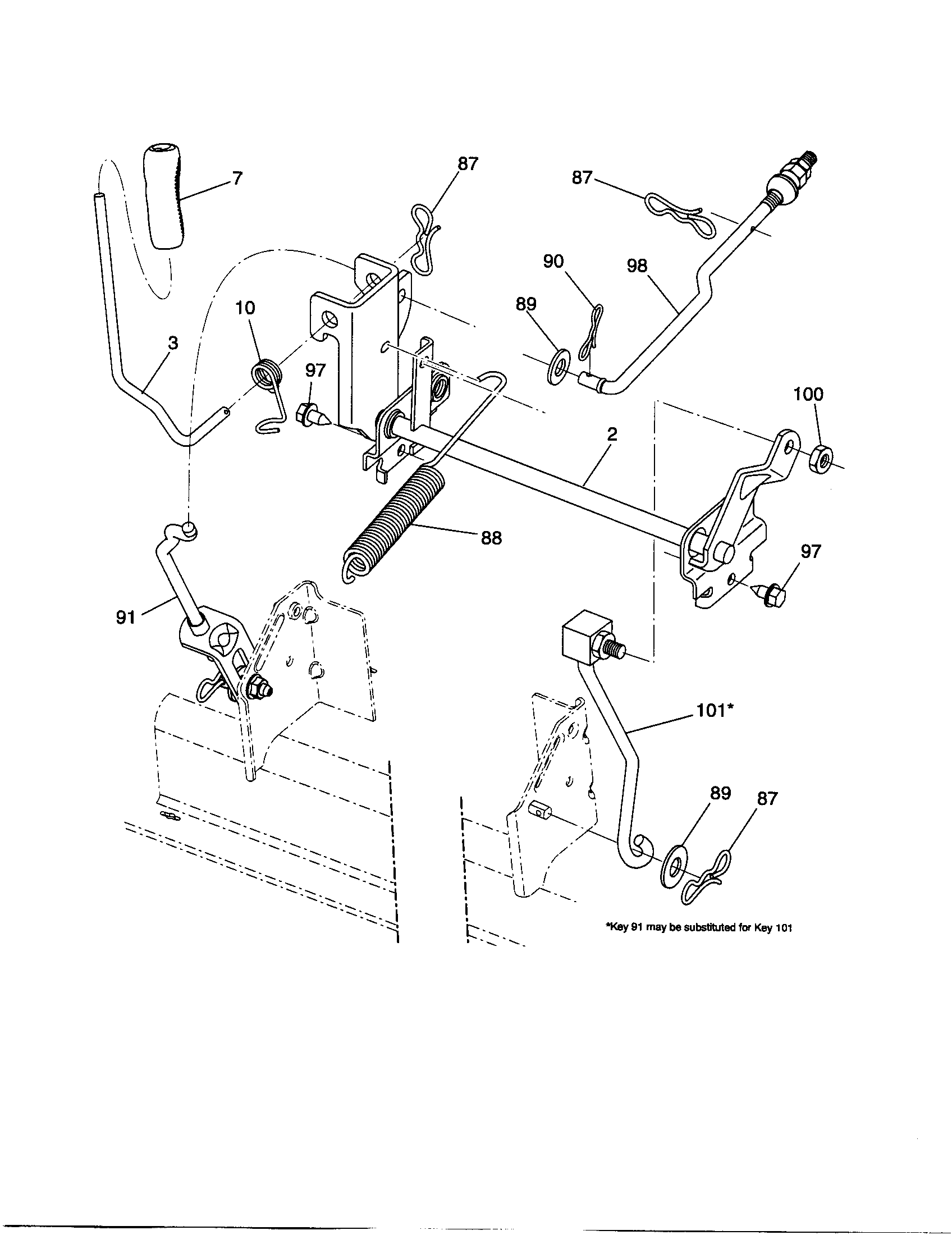 Husqvarna 917289610 mower lift diagram