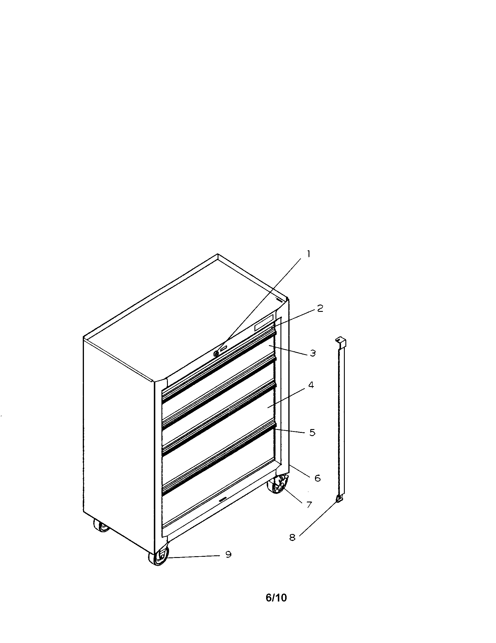 Craftsman 706657870 tool chest diagram