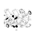 Yard Pro 371590 engine/housing/handle diagram