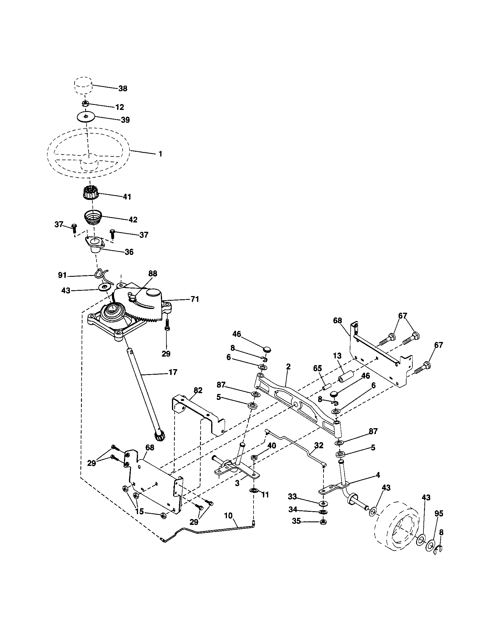 Craftsman 917254602 steering diagram