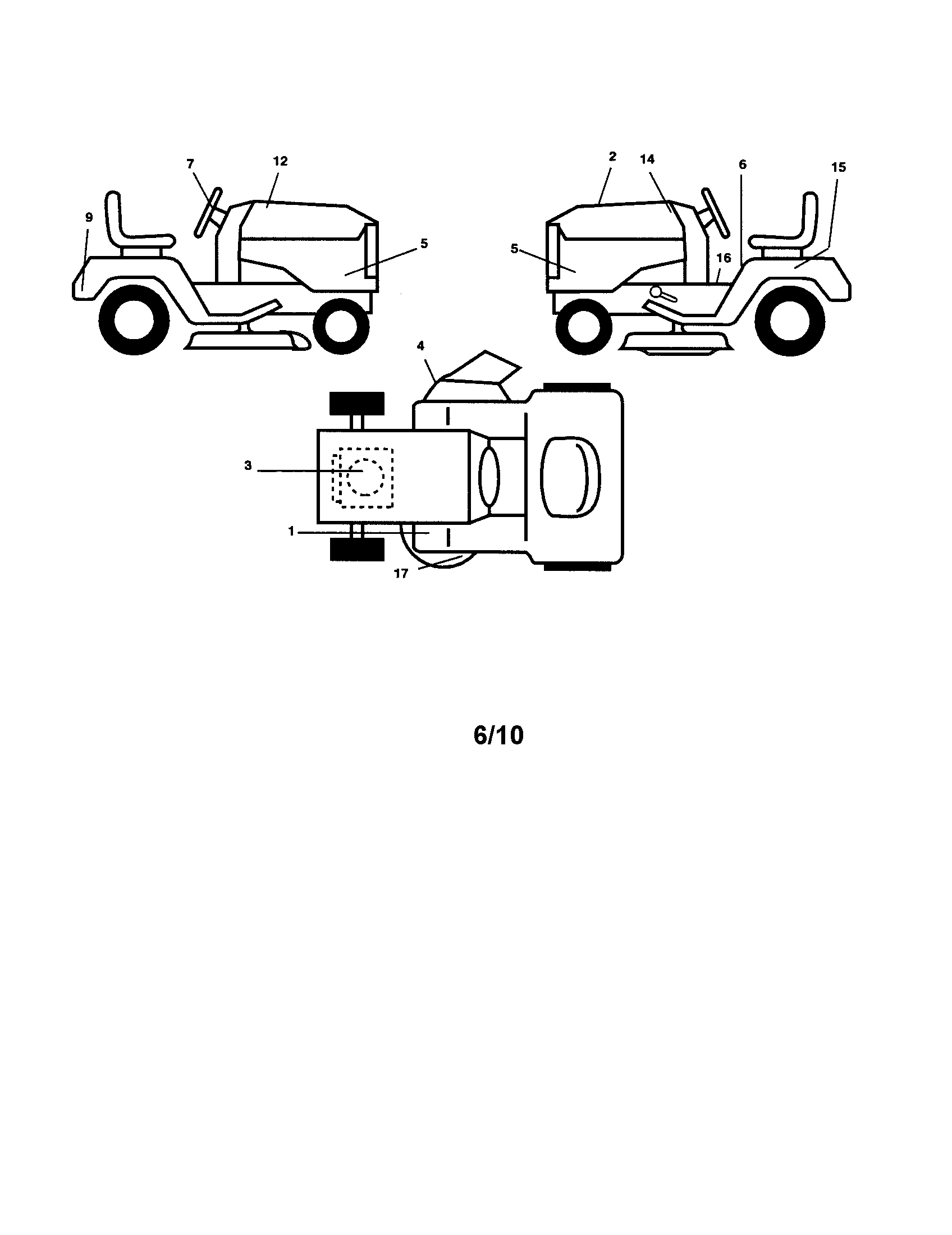 Poulan PO15538LT decals diagram