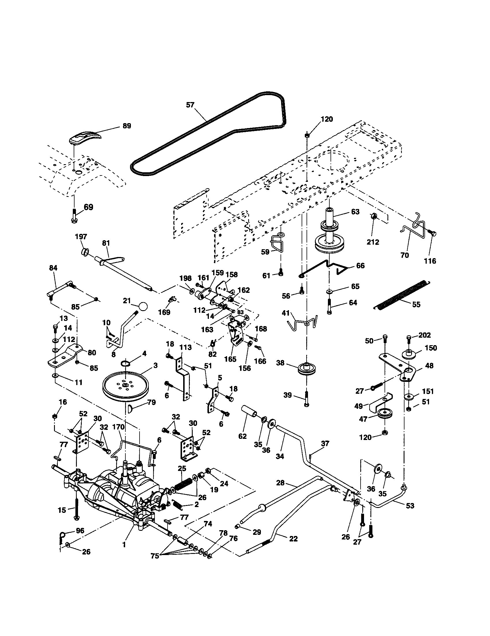 Poulan PO15538LT drive diagram