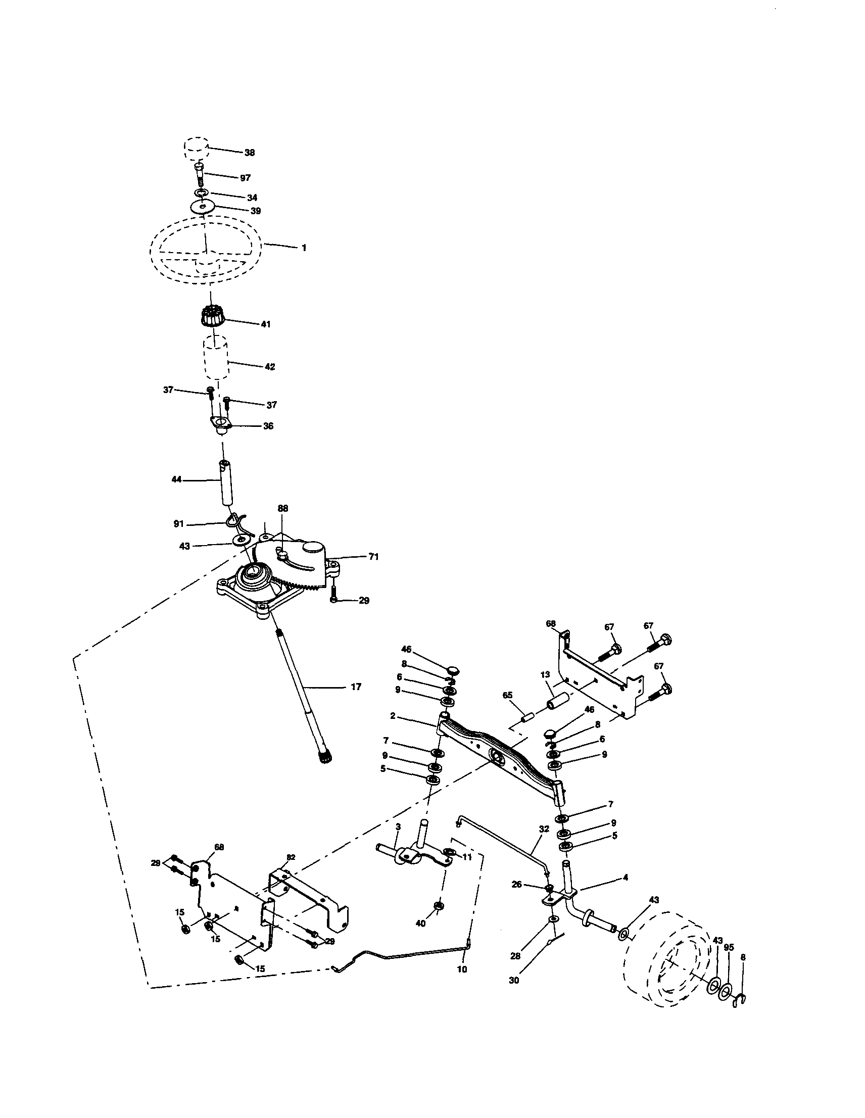 Poulan PO15538LT steering diagram