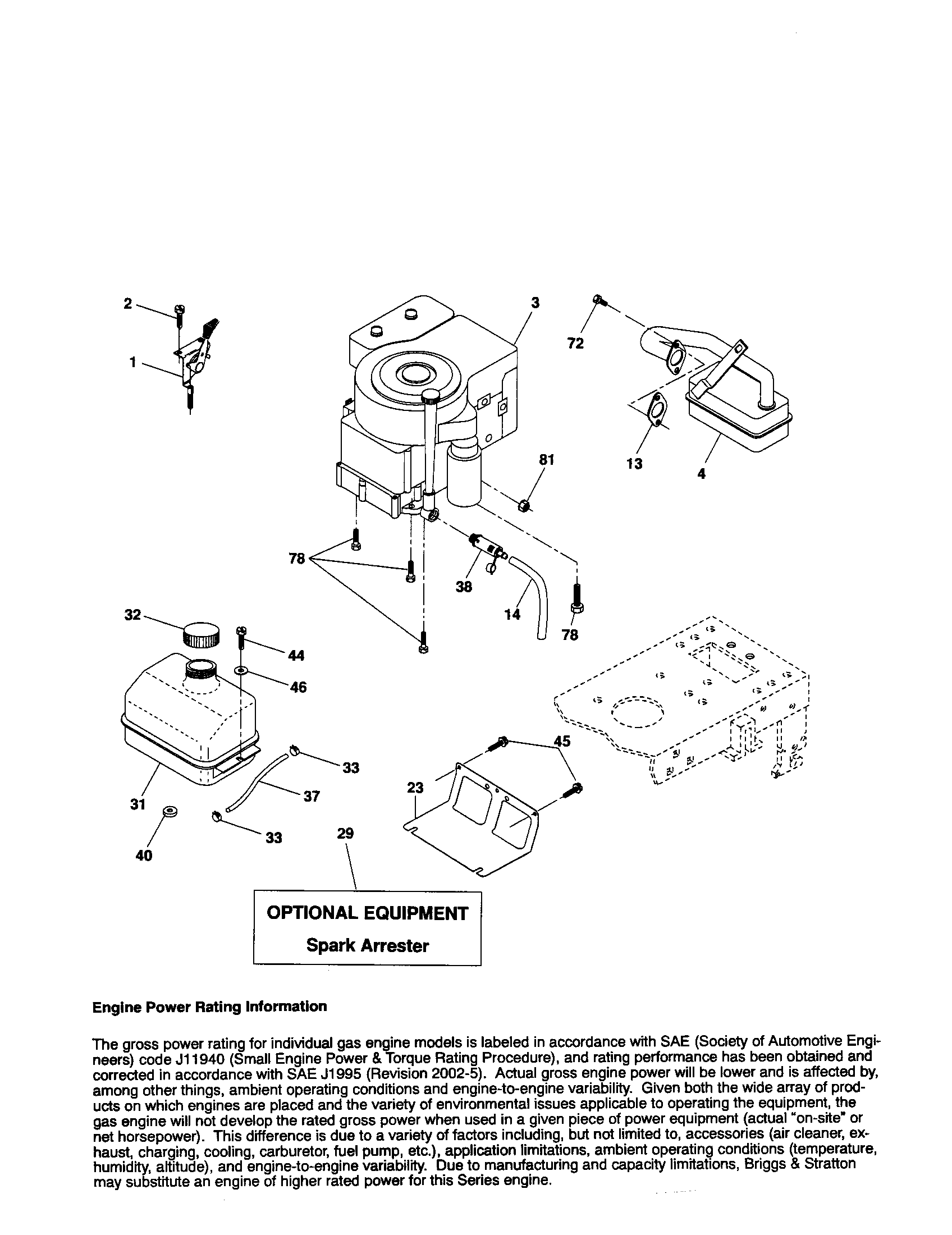 Poulan PO15538LT engine diagram