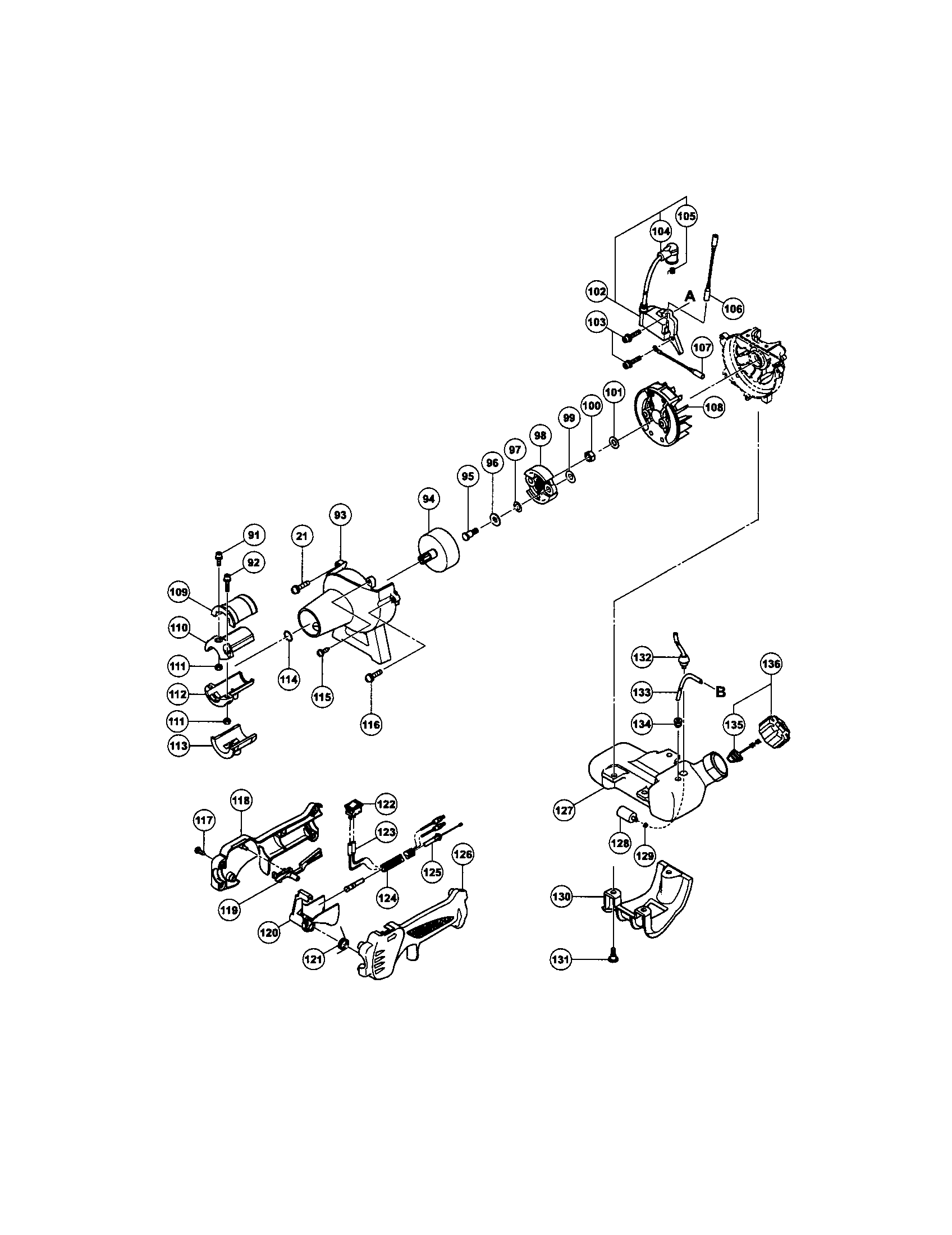 Hitachi CG22EADSLP magneto rotor/fan case diagram