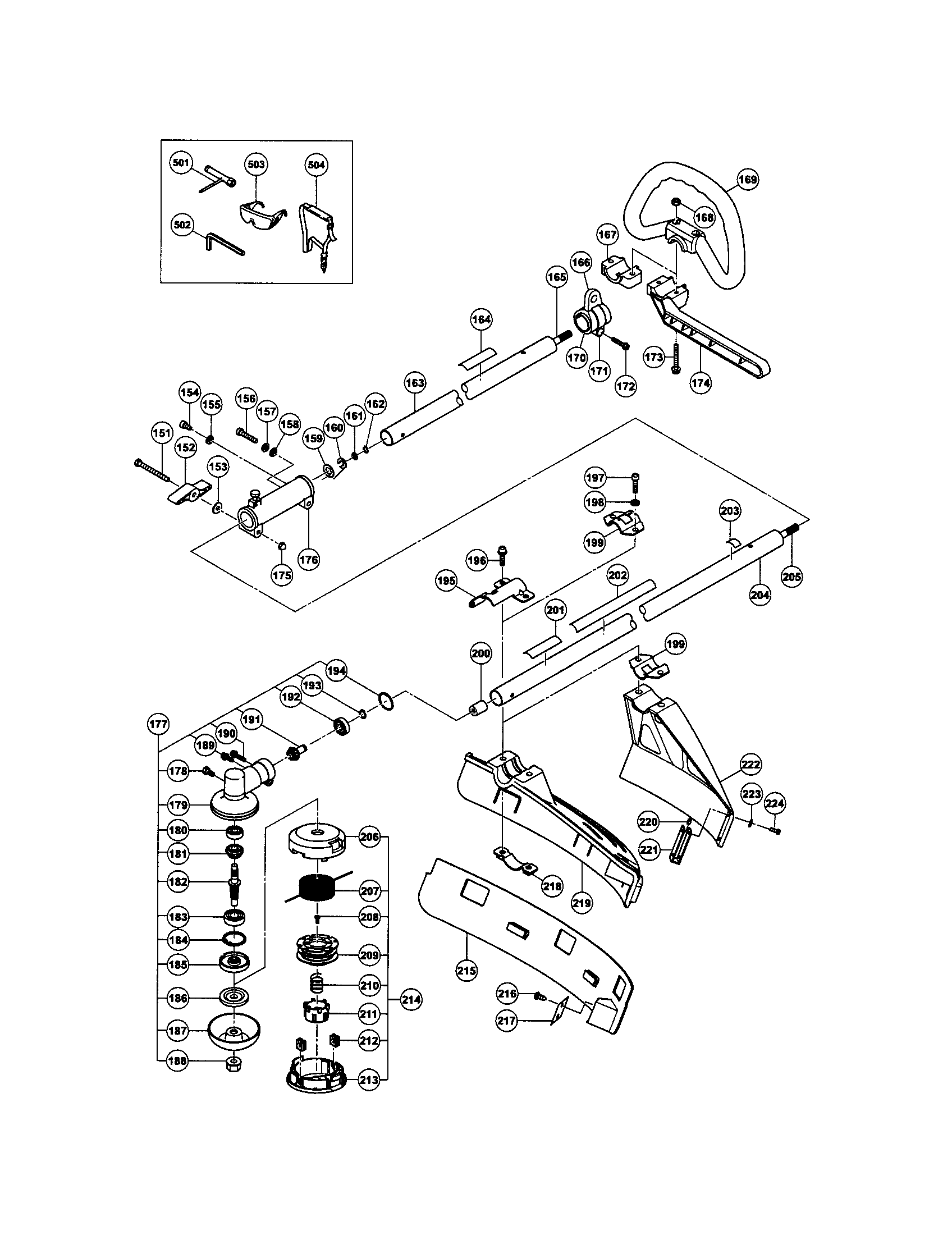 Hitachi CG22EADSLP shield/handle/main pipe diagram