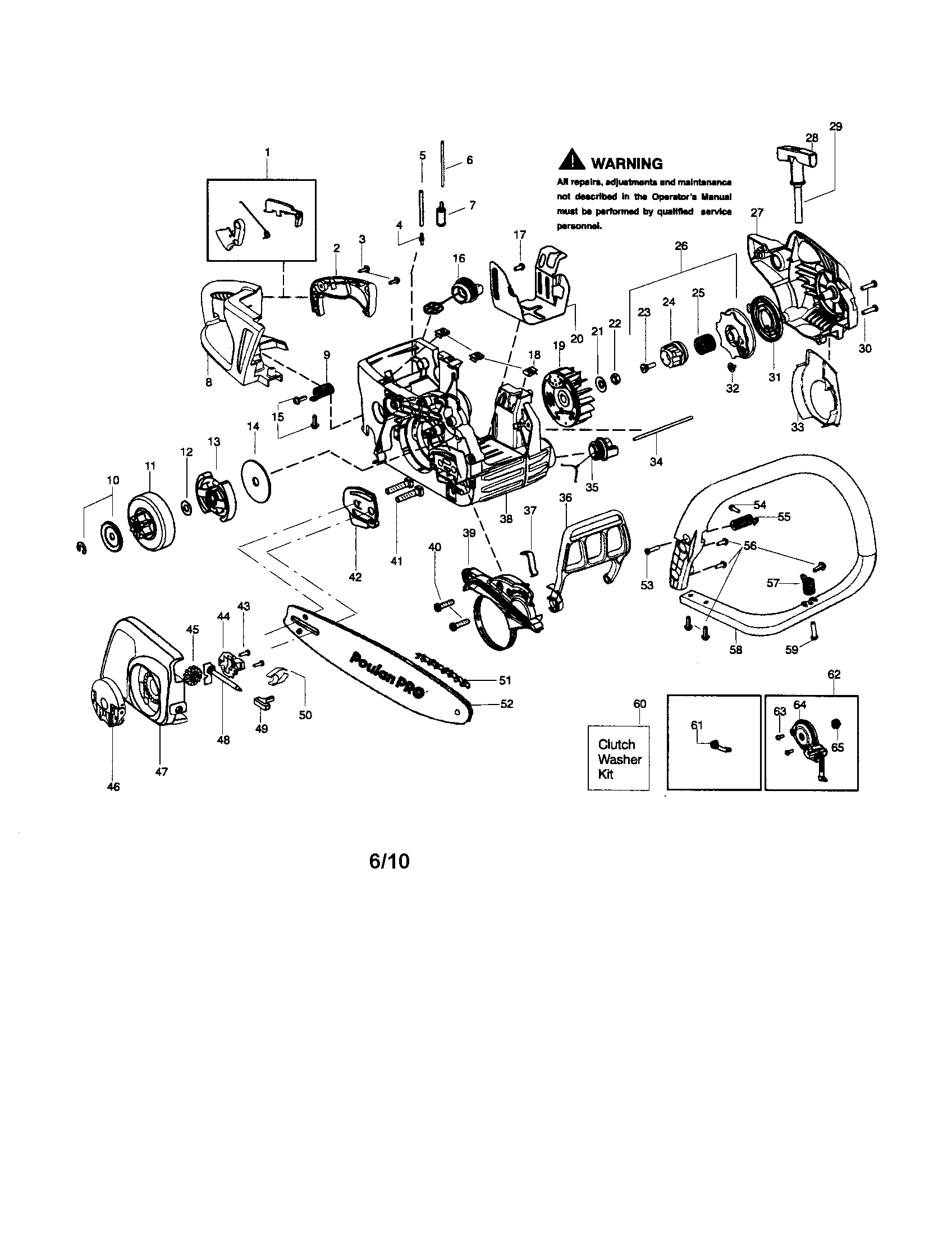 Poulan PP4218AVX chassis/bar/handle diagram