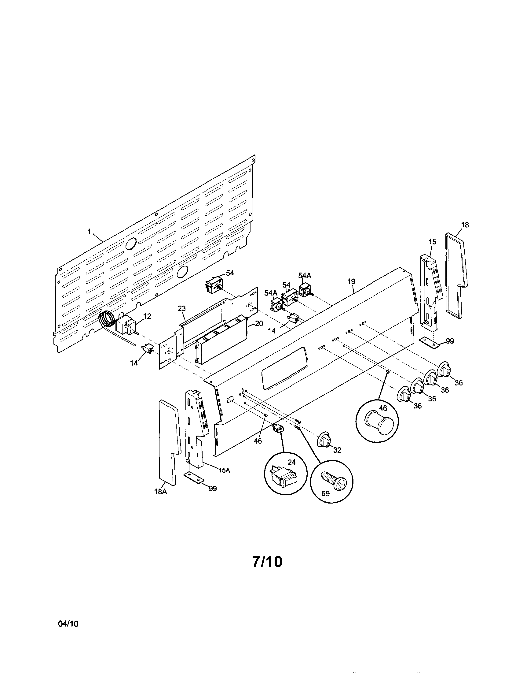Frigidaire FFEF4015LWB backguard diagram