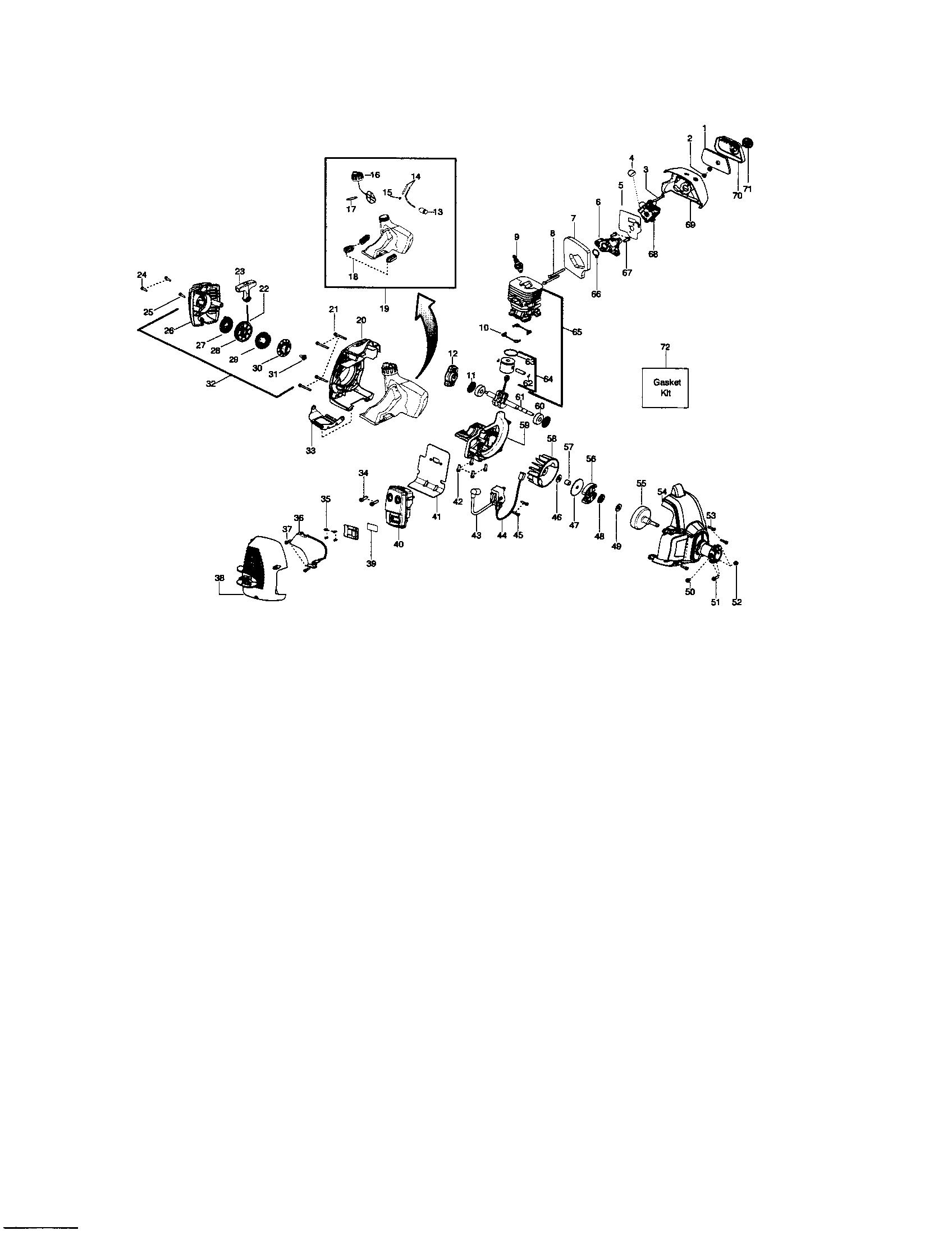 Craftsman 358792031 cylinder/crankshaft/crankcase diagram