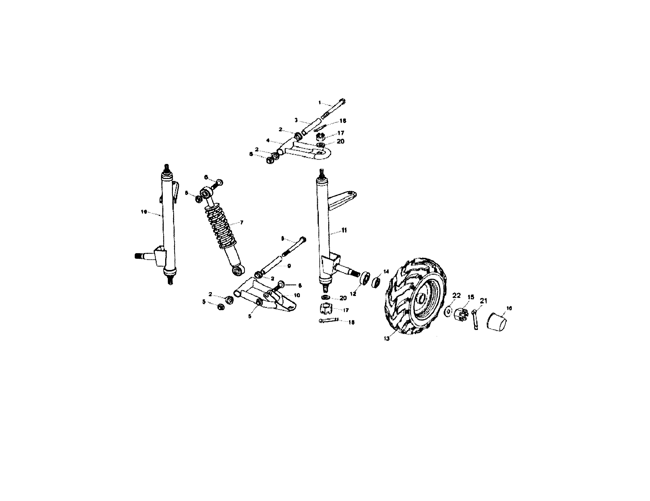 American SportWorks 3170B-15 front suspension diagram