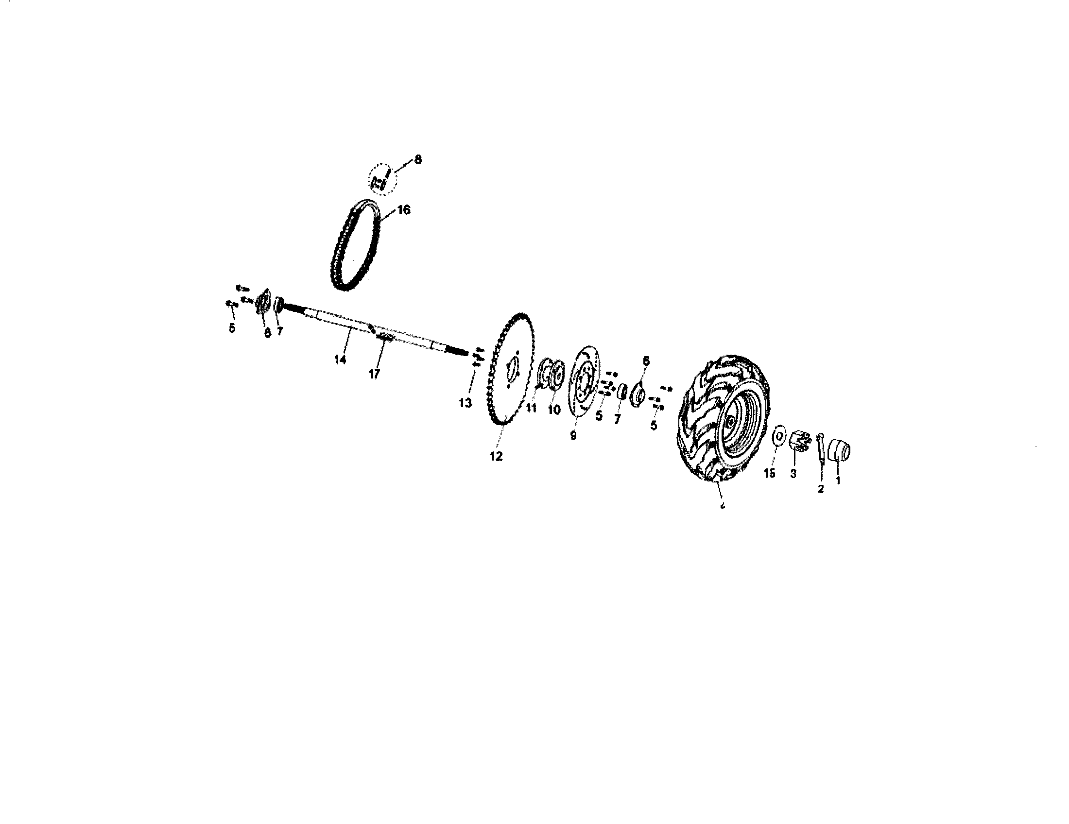 American SportWorks 3170B-15 rear axle diagram