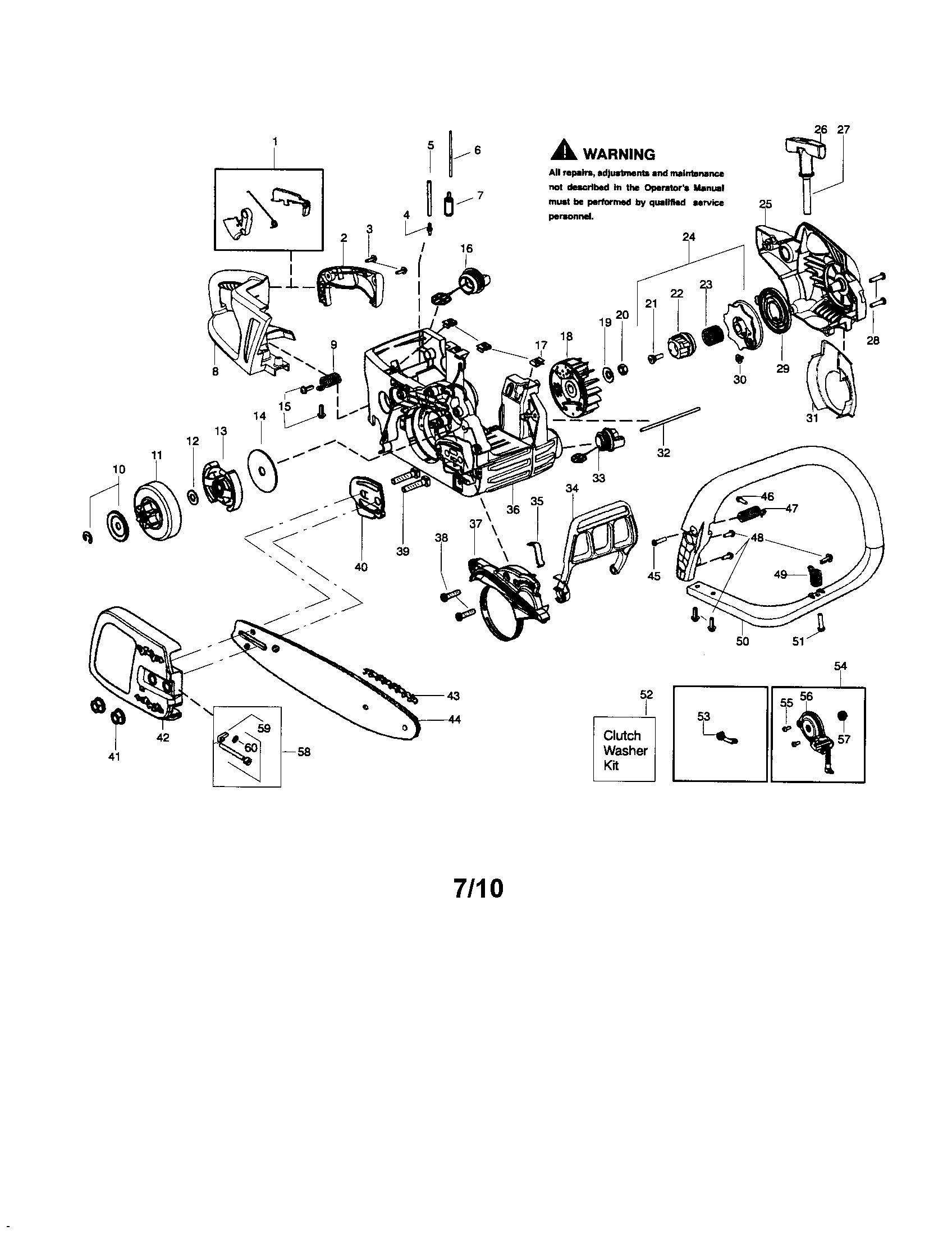 McCulloch MC4218AV chassis/handle/bar/chain diagram