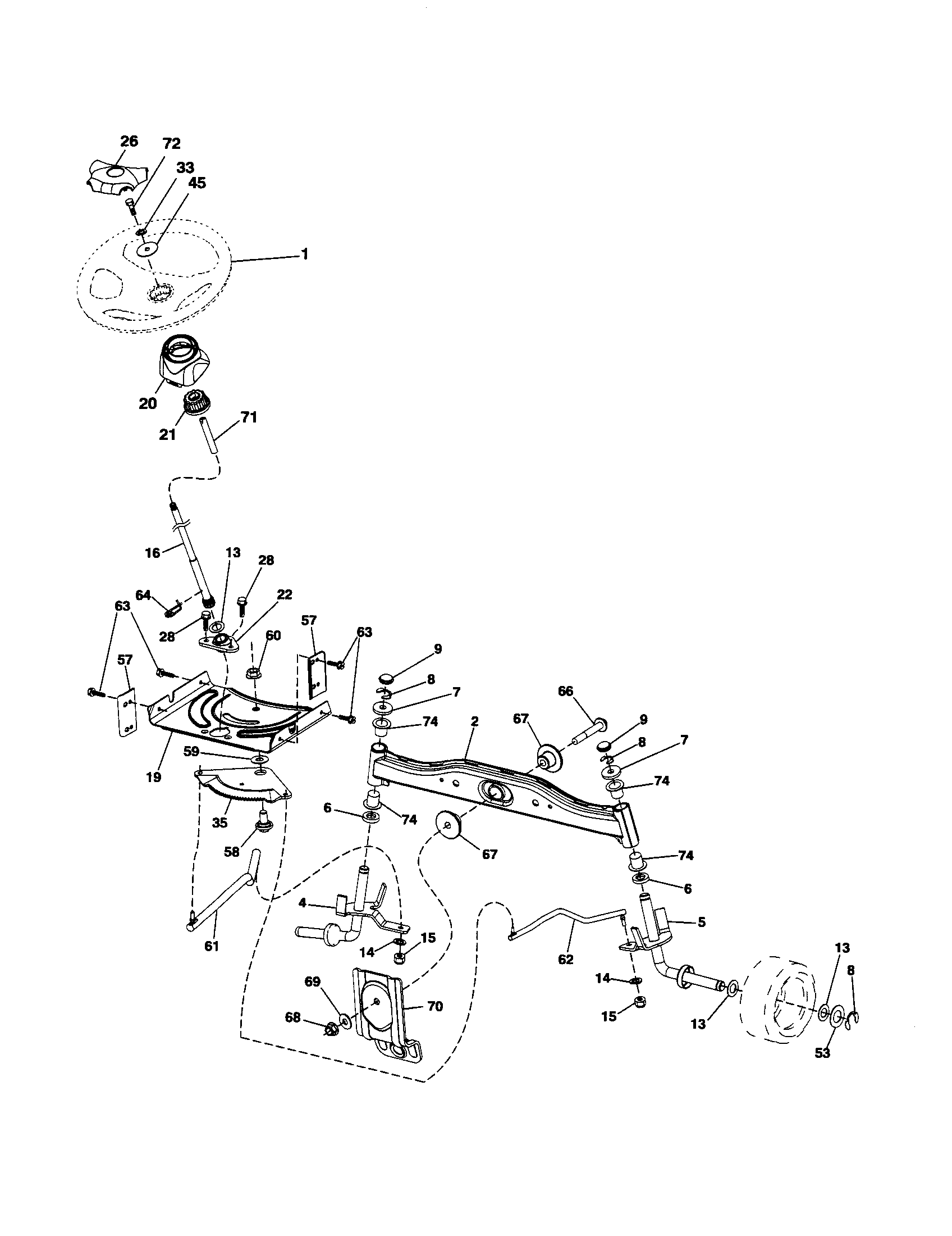 Poulan 96046000800-2007 steering diagram