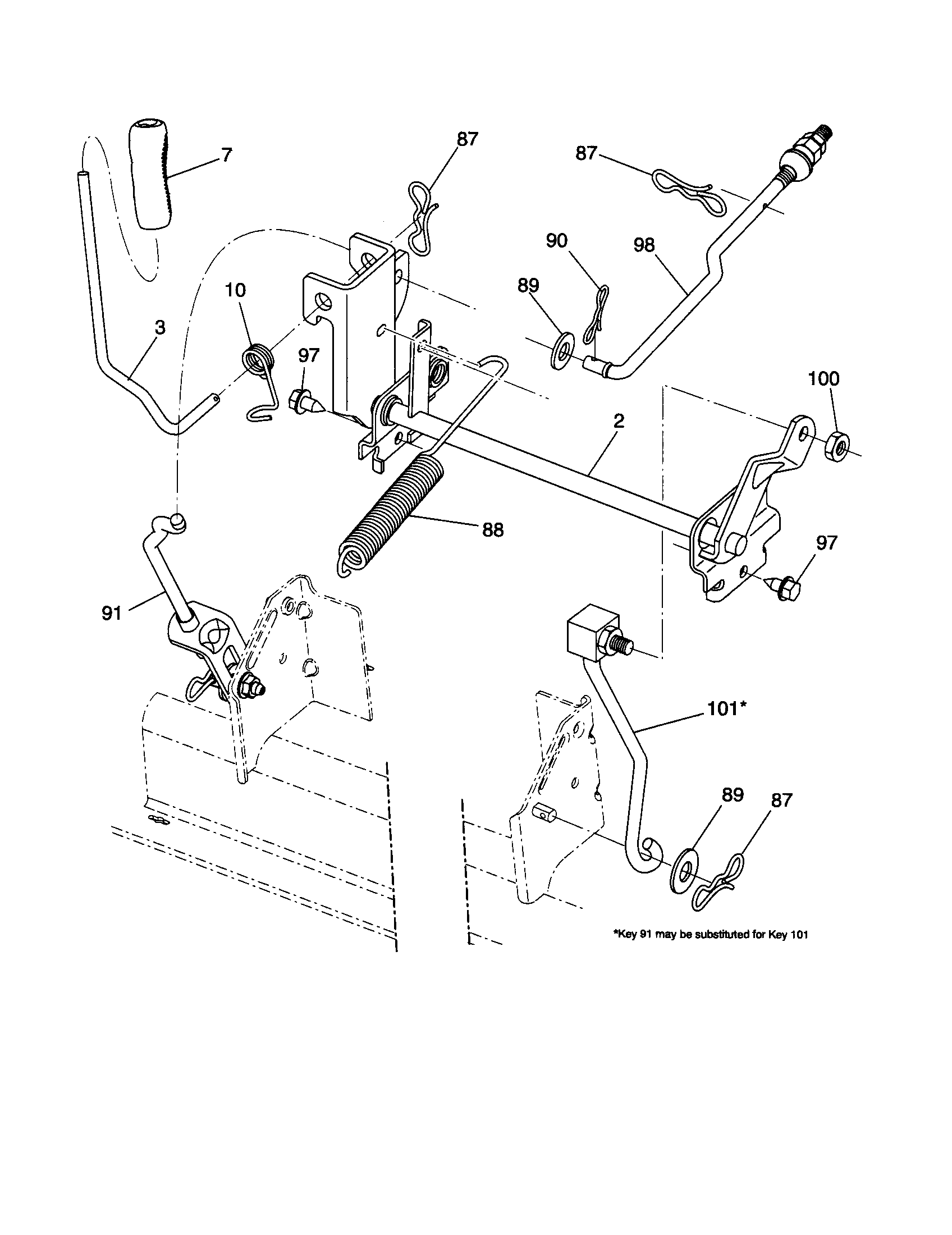 Poulan 96046000800-2007 mower lift diagram