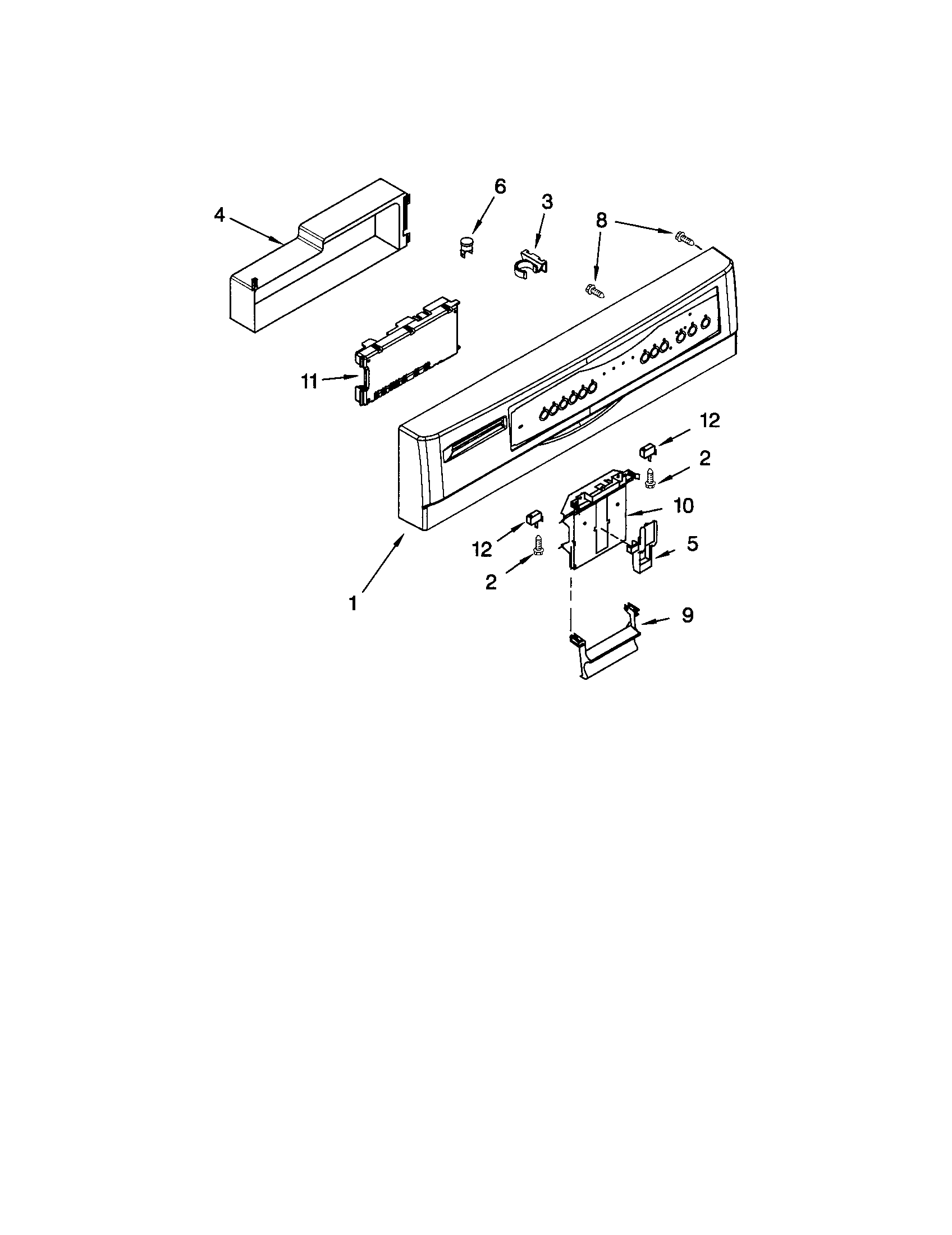 Kenmore 66513839K600 control panel diagram