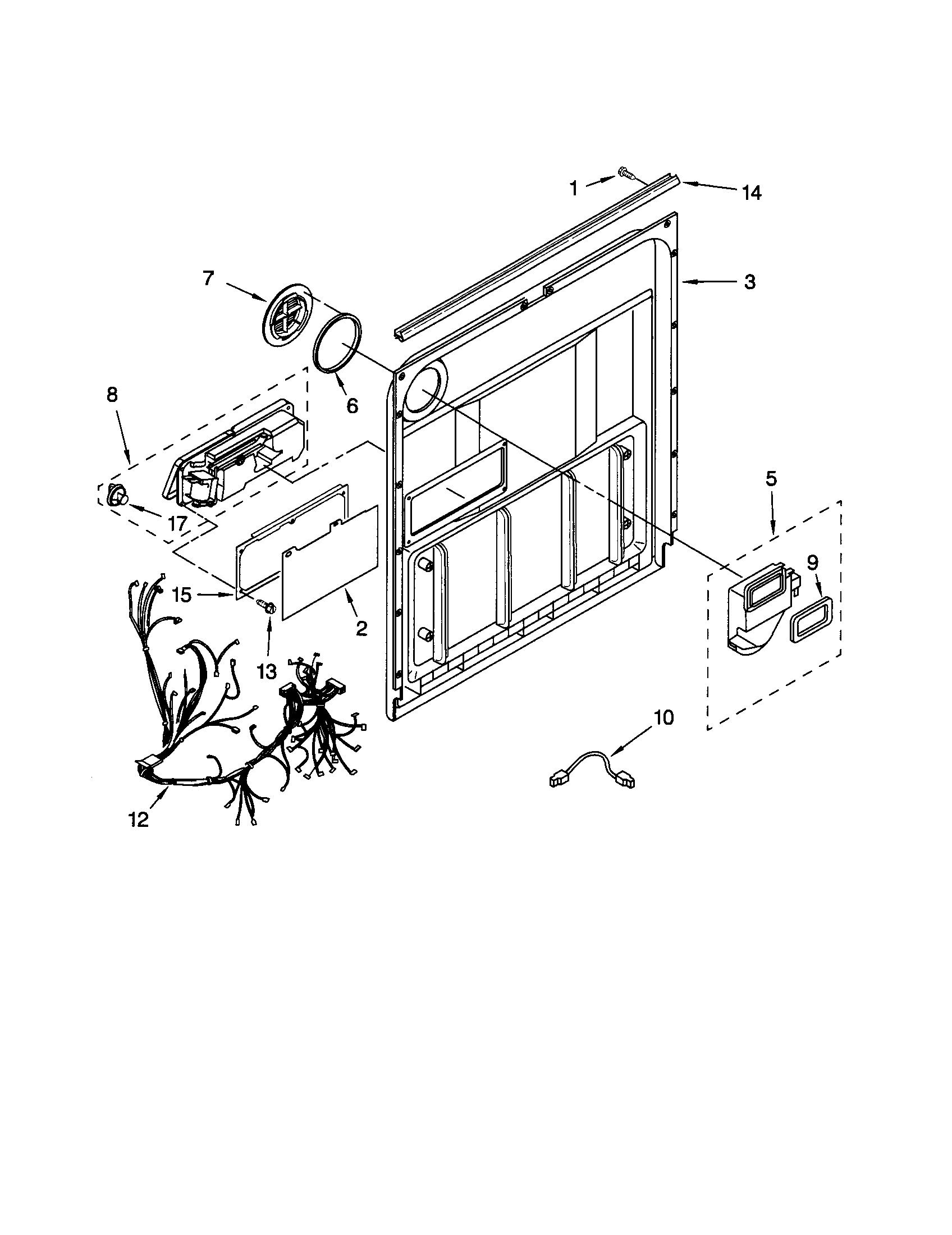 Kenmore 66513839K600 door and latch diagram