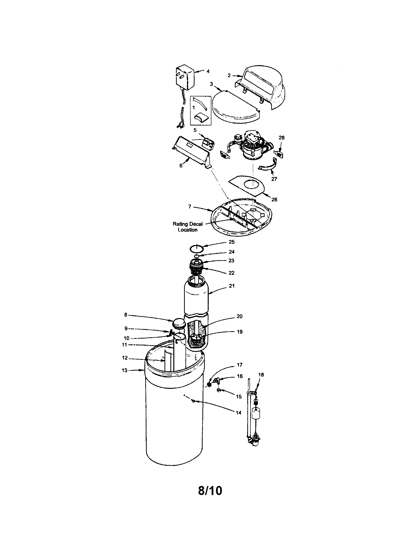 Kenmore 625393060 tank/cover diagram