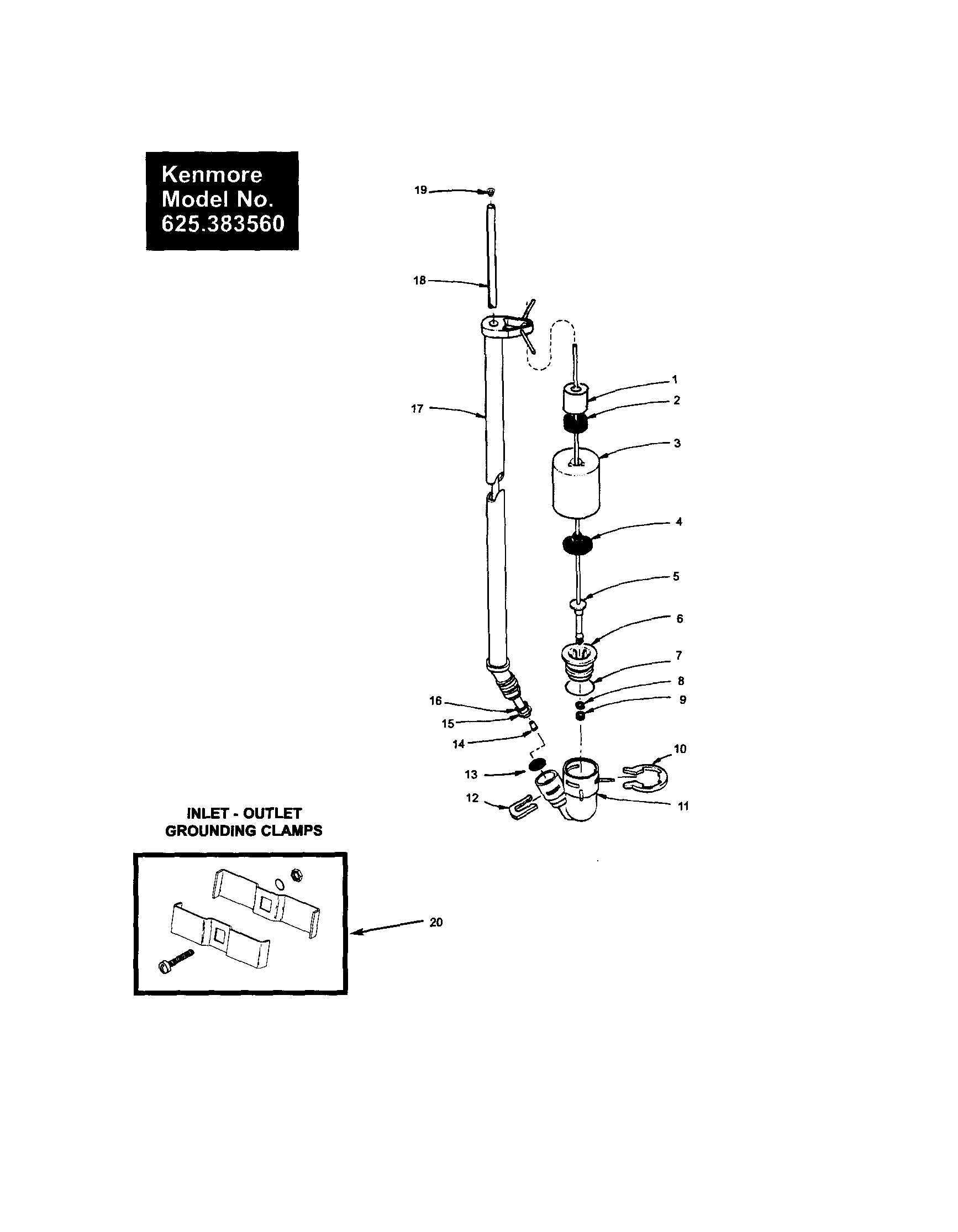 Kenmore 625383560 brine tube/float diagram