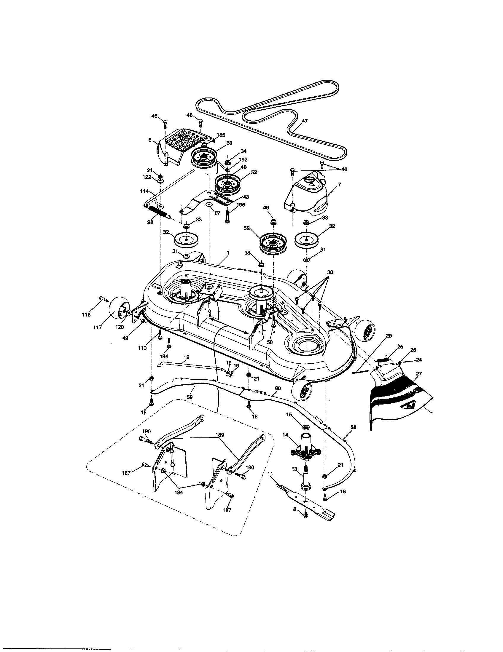 Craftsman 917276864 mower deck diagram