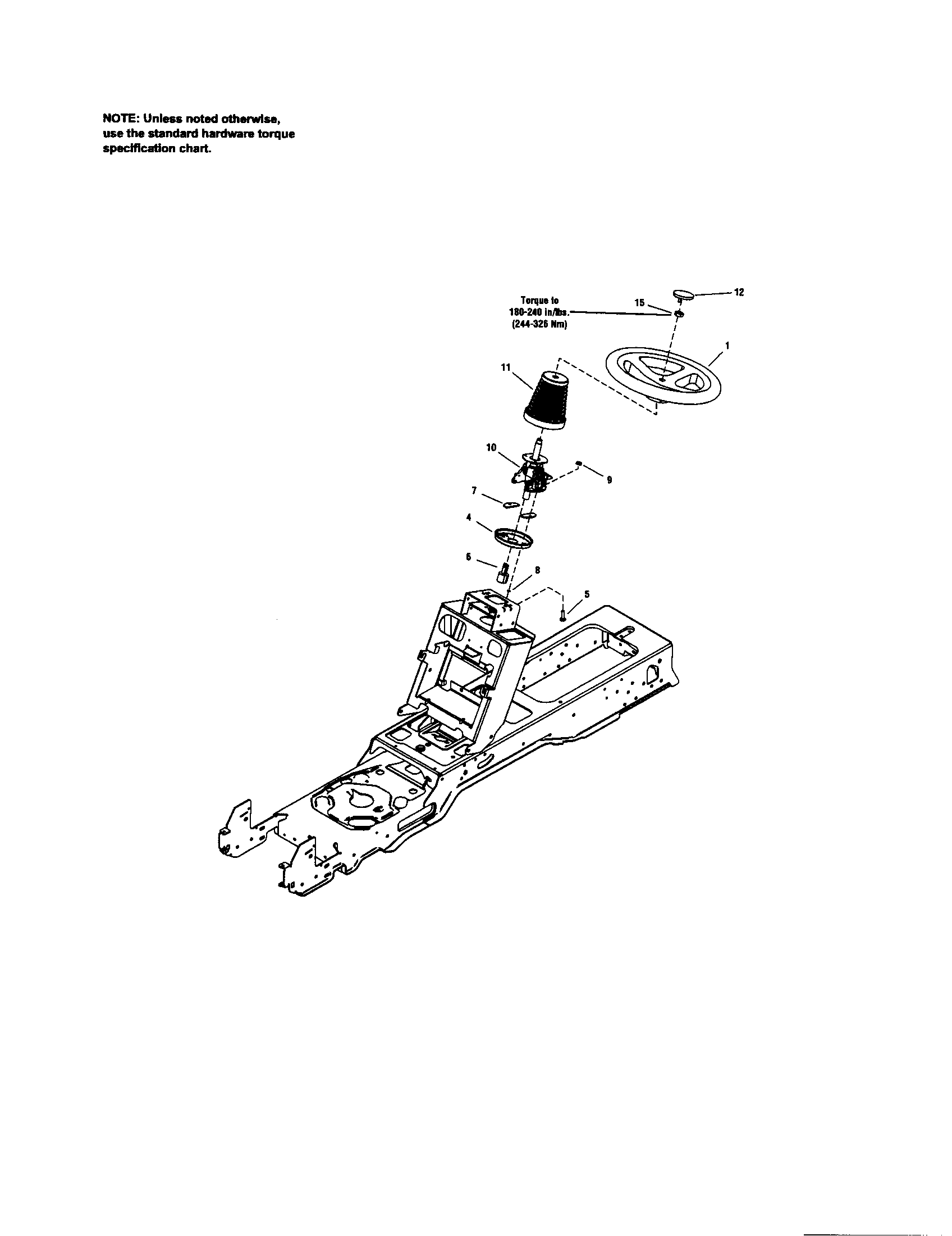MTD PGT9500 steering-tilt steering diagram