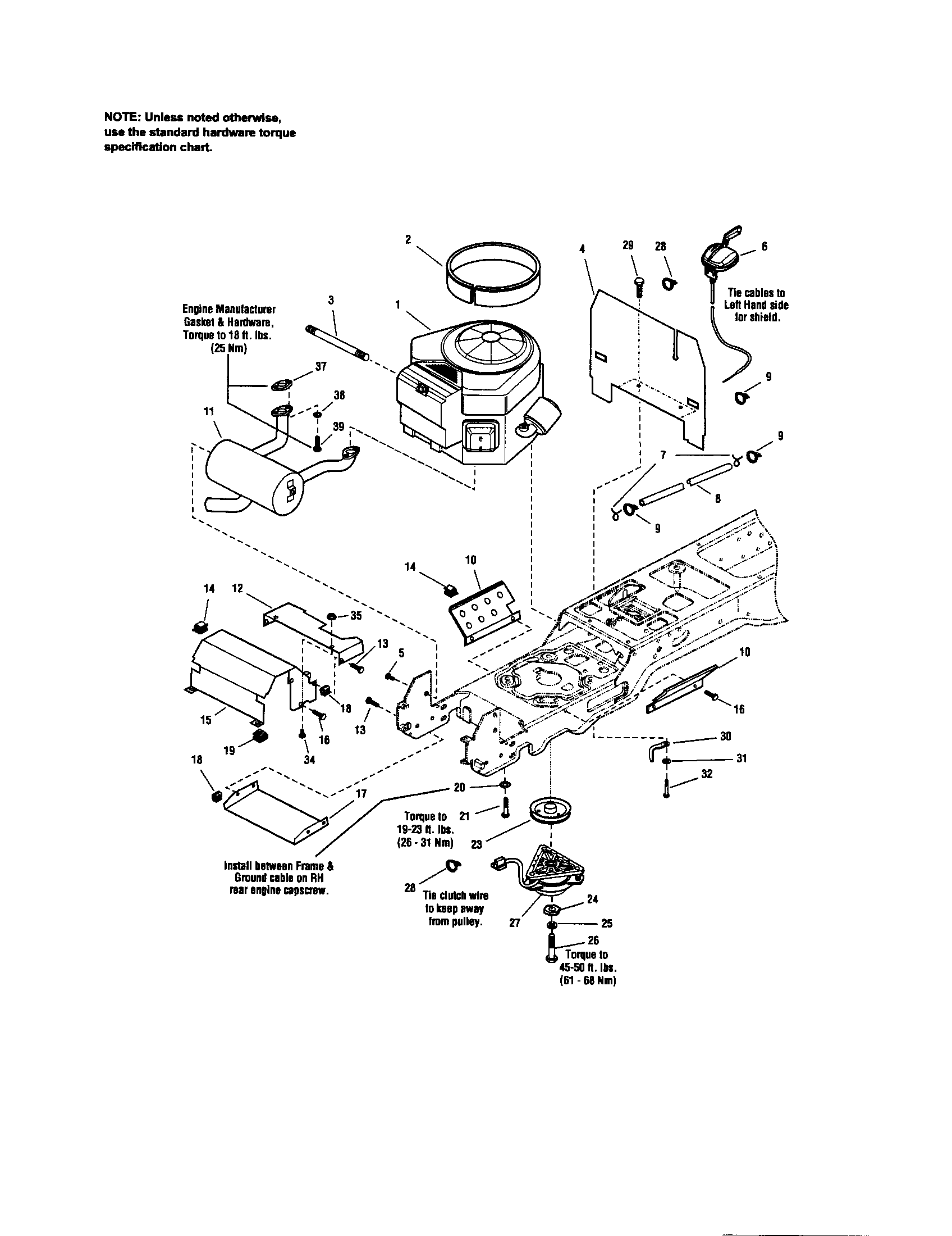 MTD PGT9500 engine-30hp b&s twin diagram